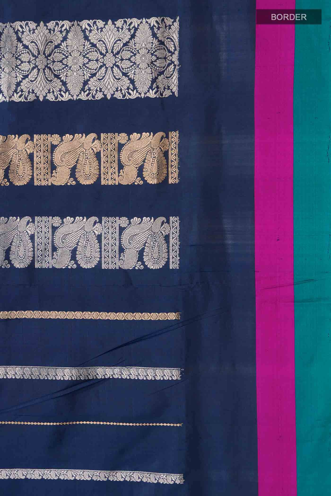 Blue Banarasi Katan Silk Saree
