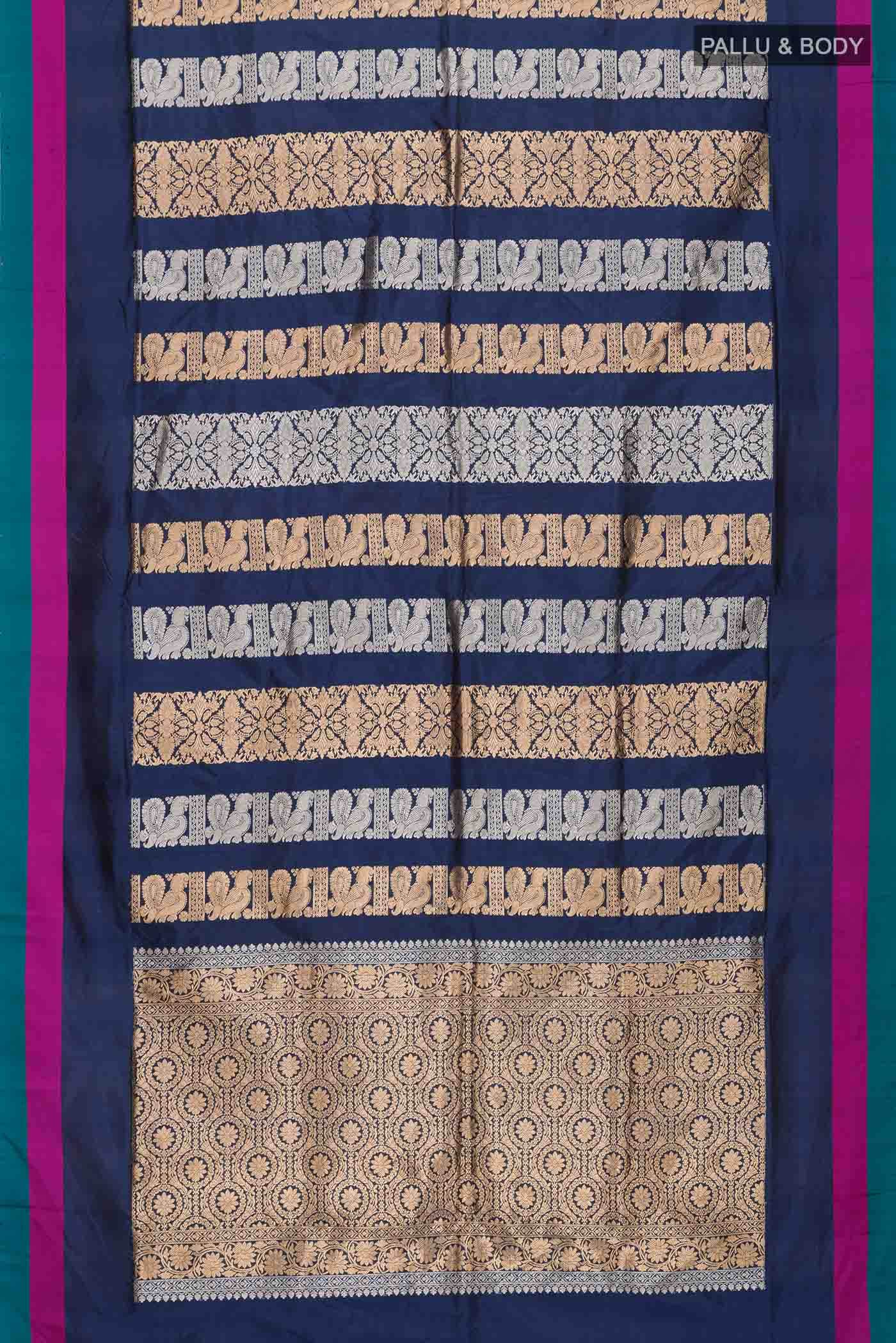 Blue Banarasi Katan Silk Saree
