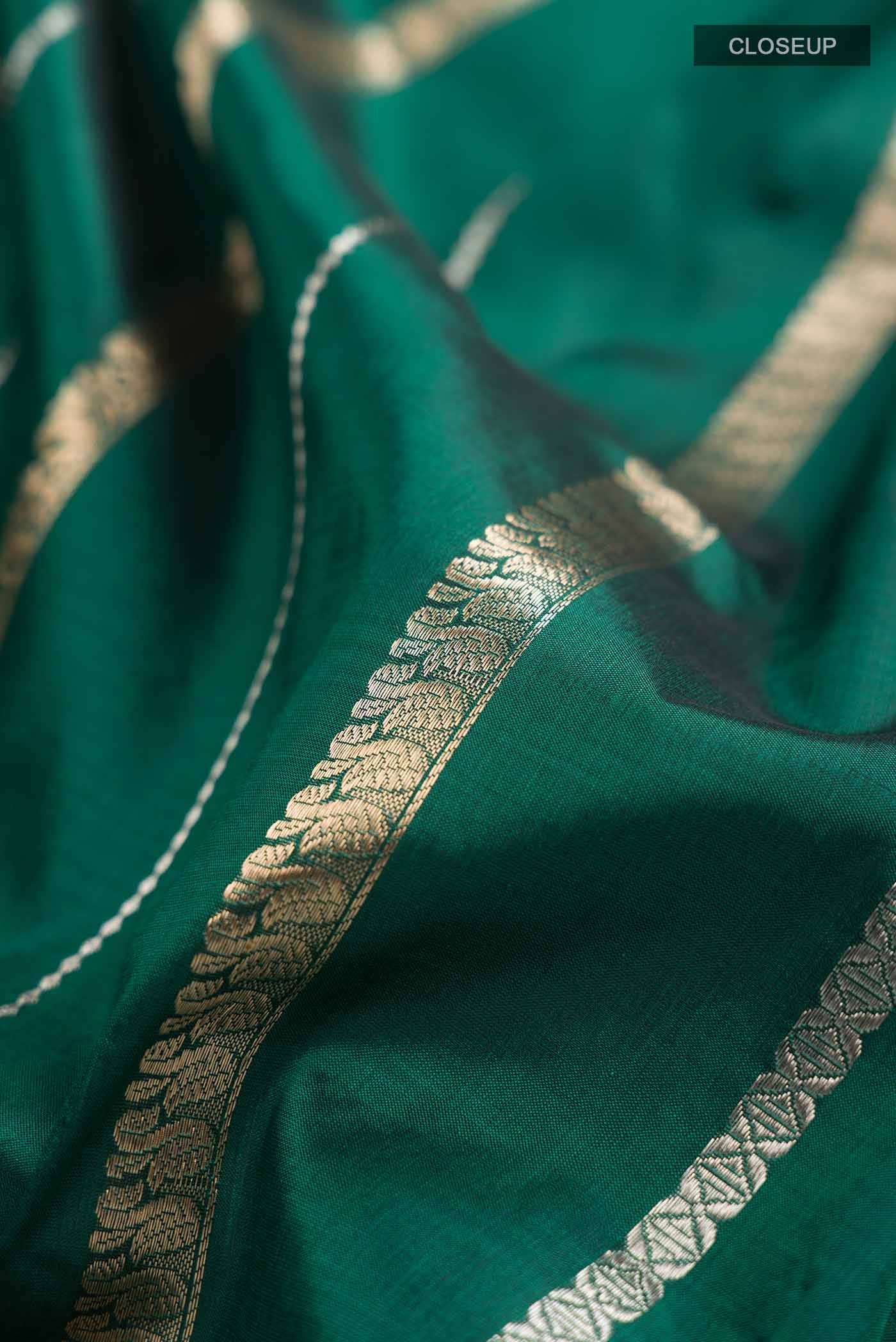 Green Banarasi Katan Silk Saree