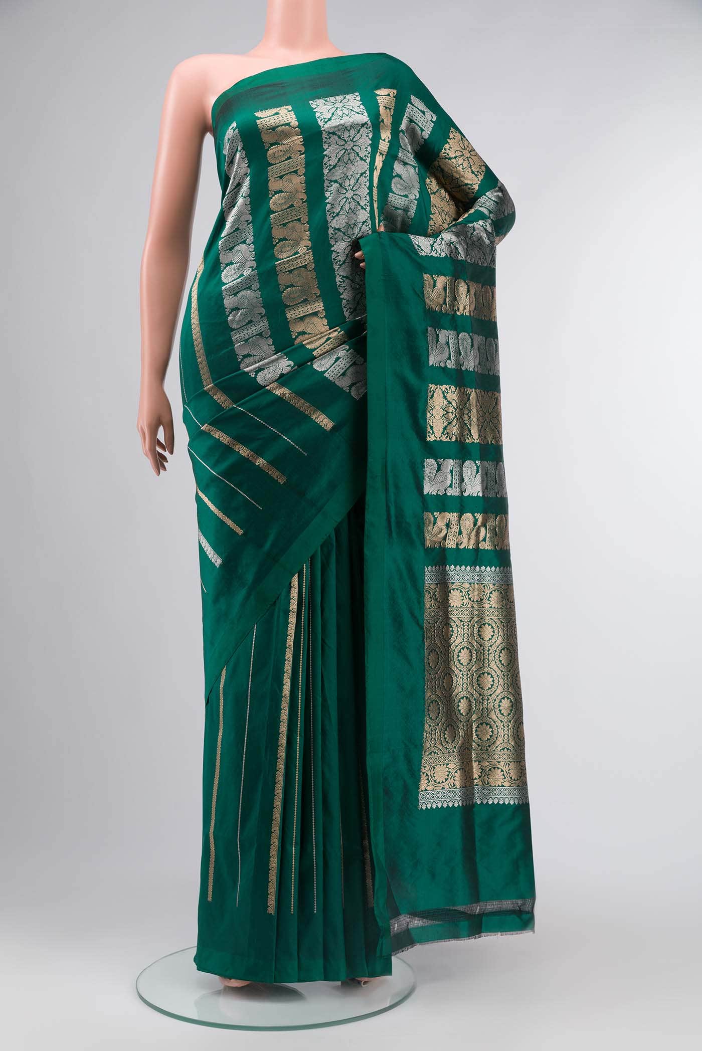 Green Banarasi Katan Silk Saree