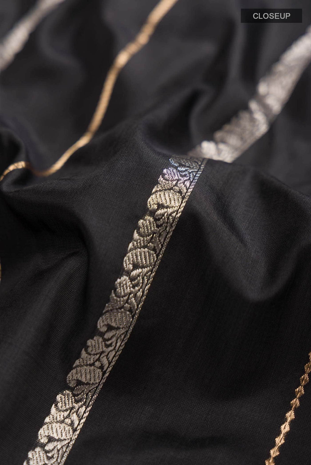 Black Banarasi Katan Silk Saree