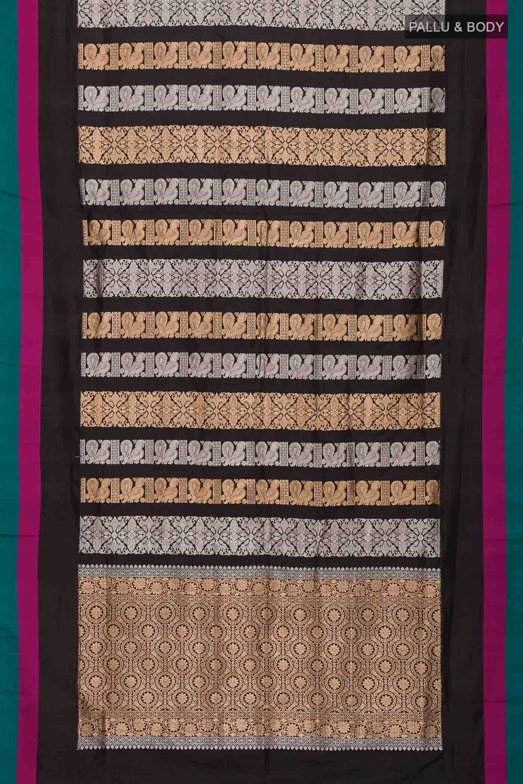 Black Banarasi Katan Silk Saree