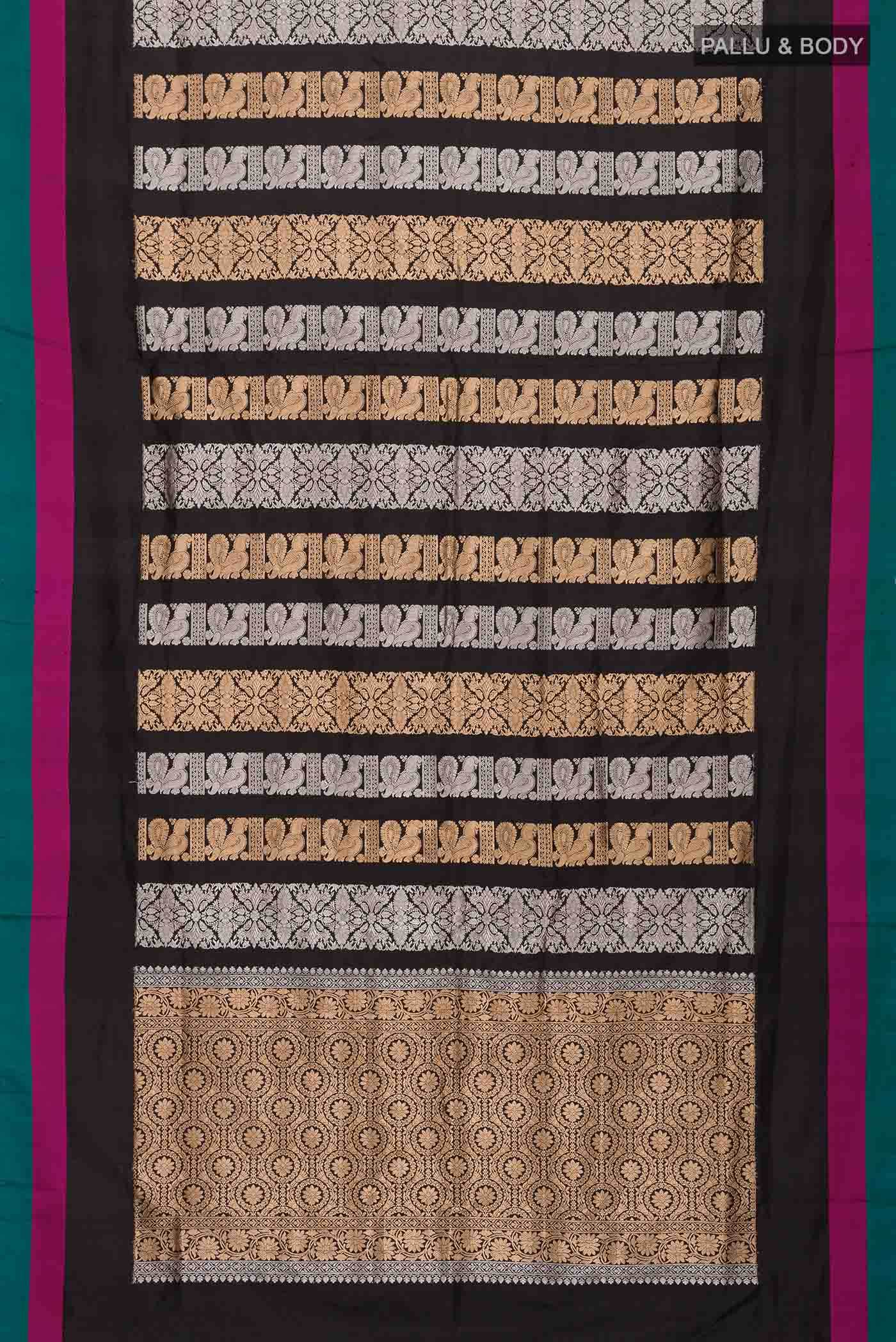 Black Banarasi Katan Silk Saree