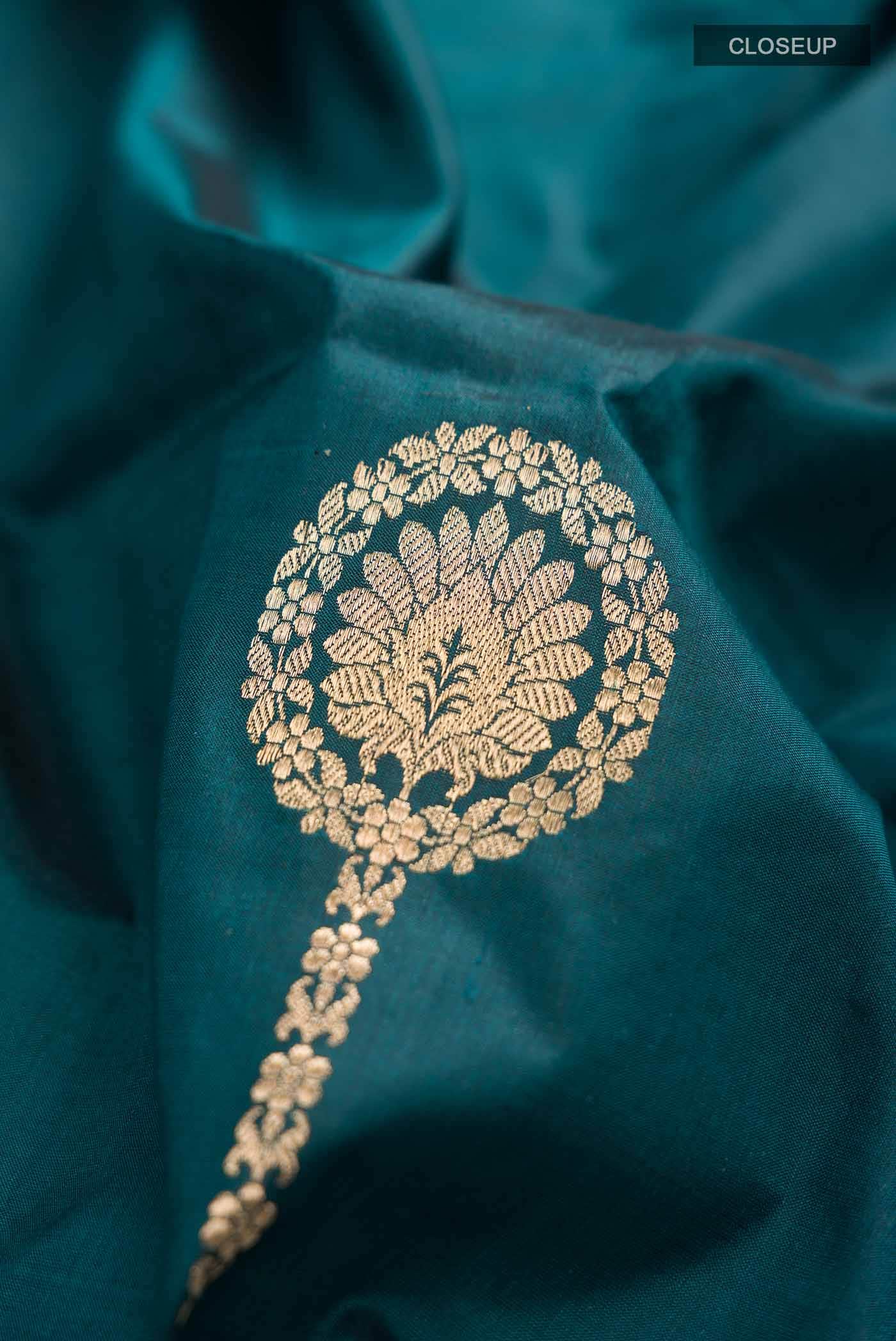 Green Banarasi Katan Silk Saree
