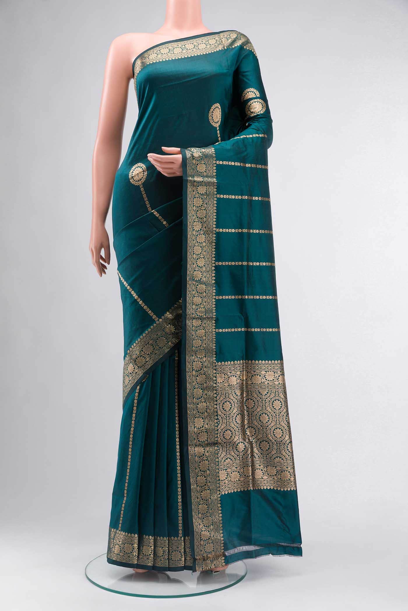 Green Banarasi Katan Silk Saree