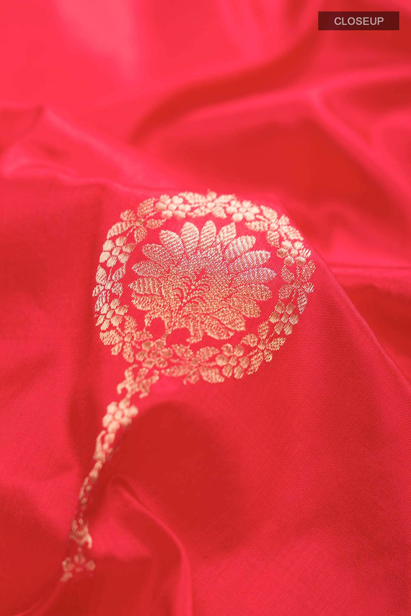 Red Banarasi Katan Silk Saree