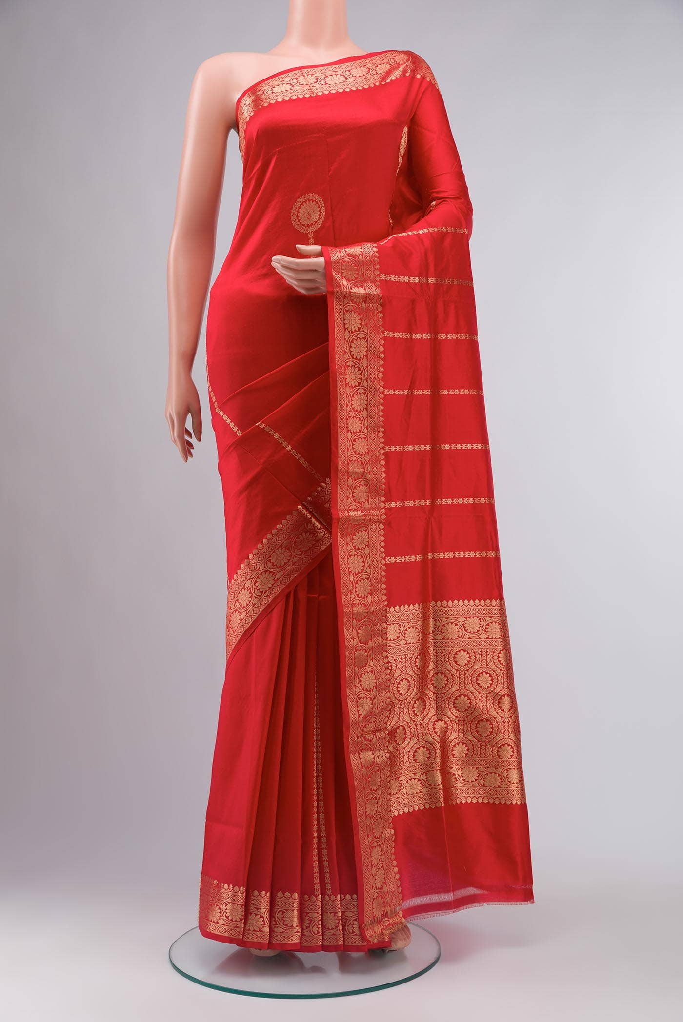 Red Banarasi Katan Silk Saree