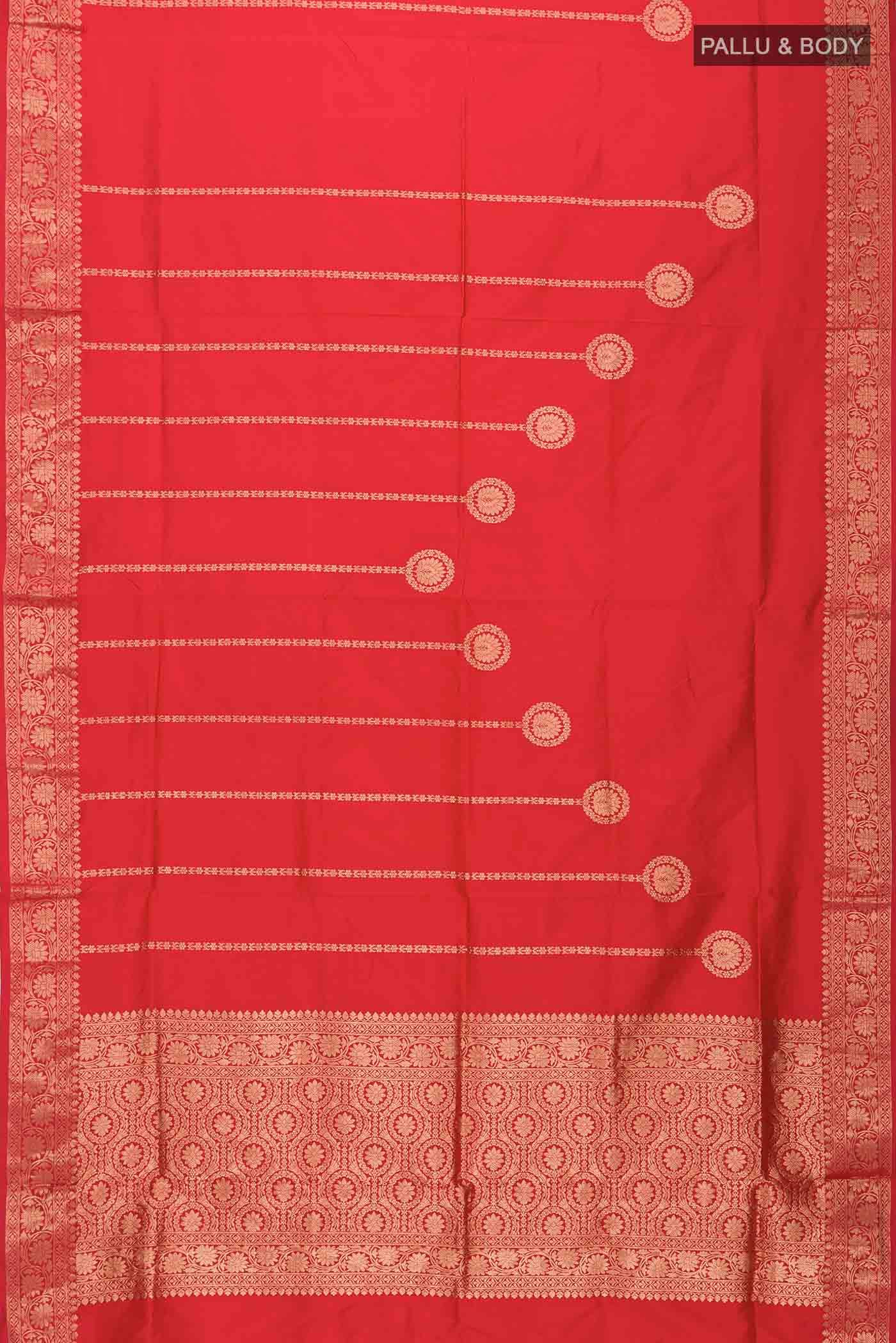 Red Banarasi Katan Silk Saree