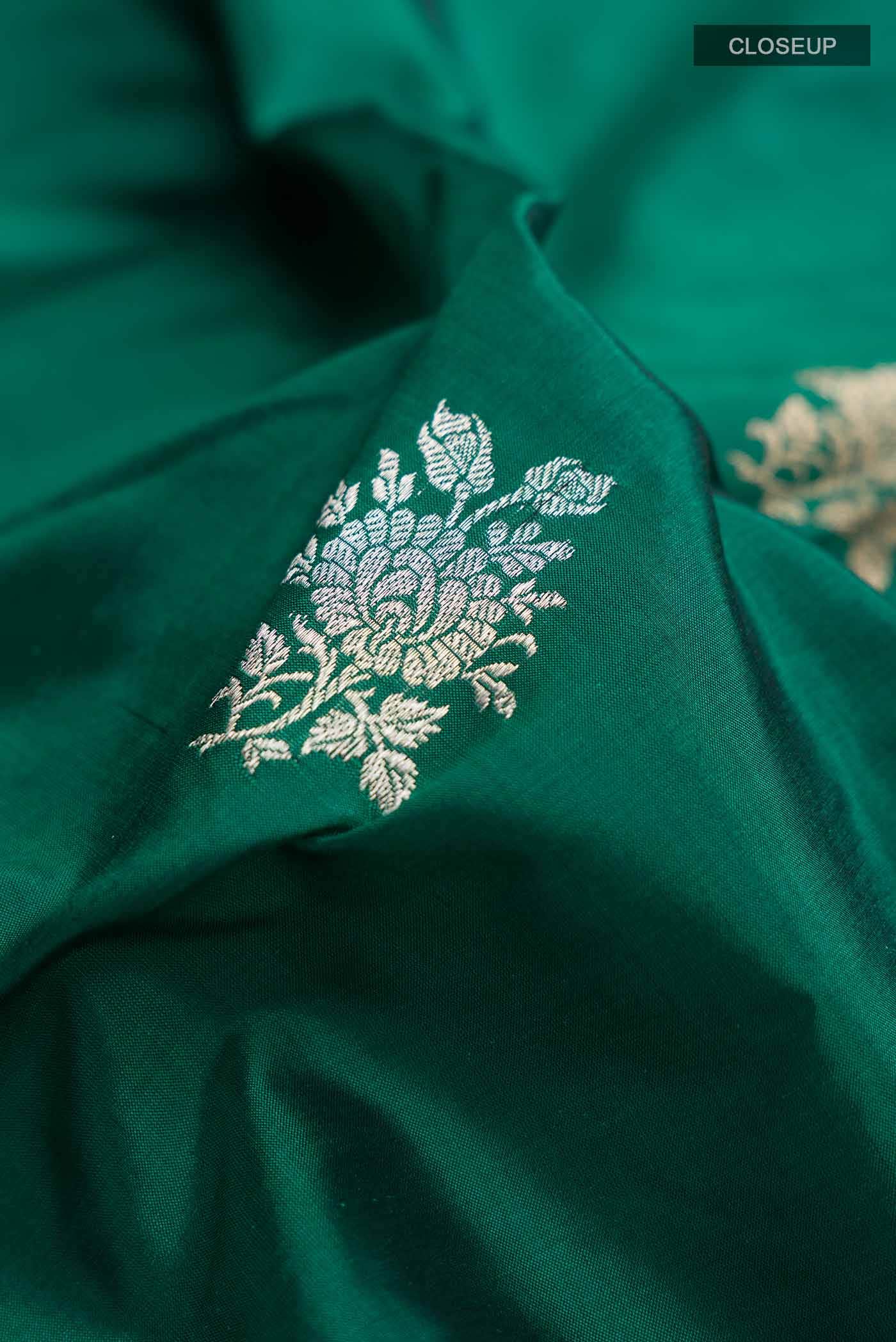 Green Banarasi Katan Silk Saree