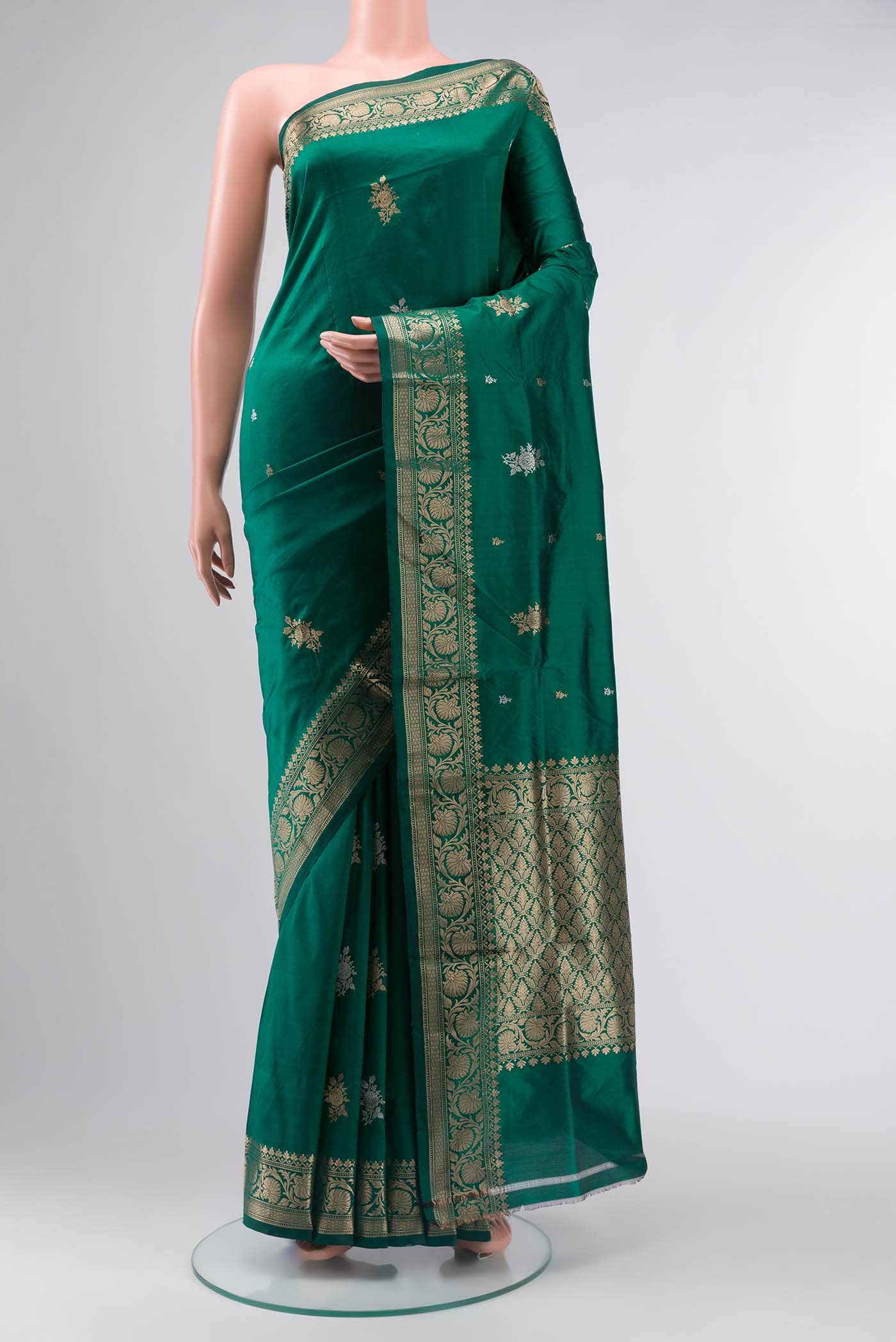 Green Banarasi Katan Silk Saree
