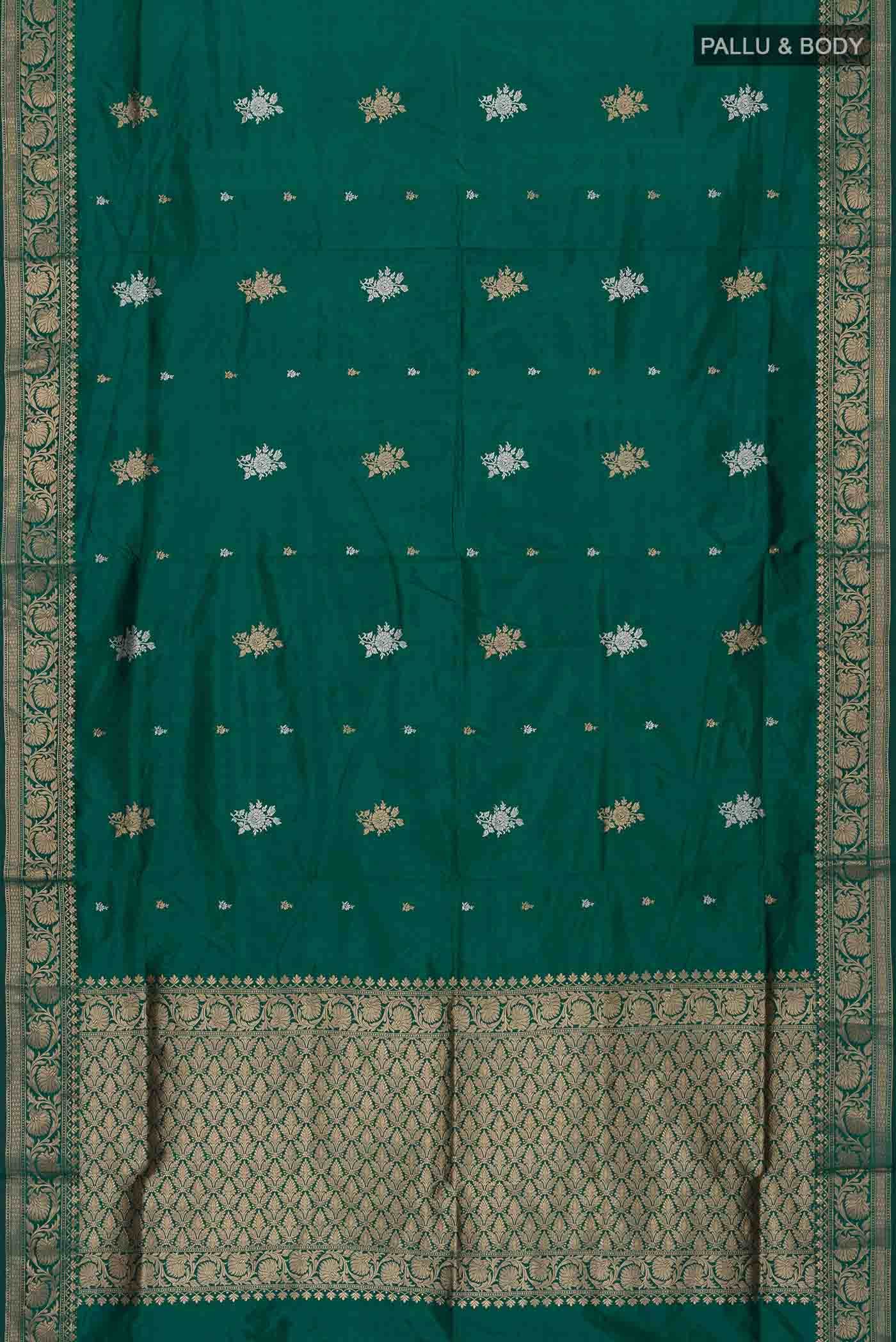 Green Banarasi Katan Silk Saree