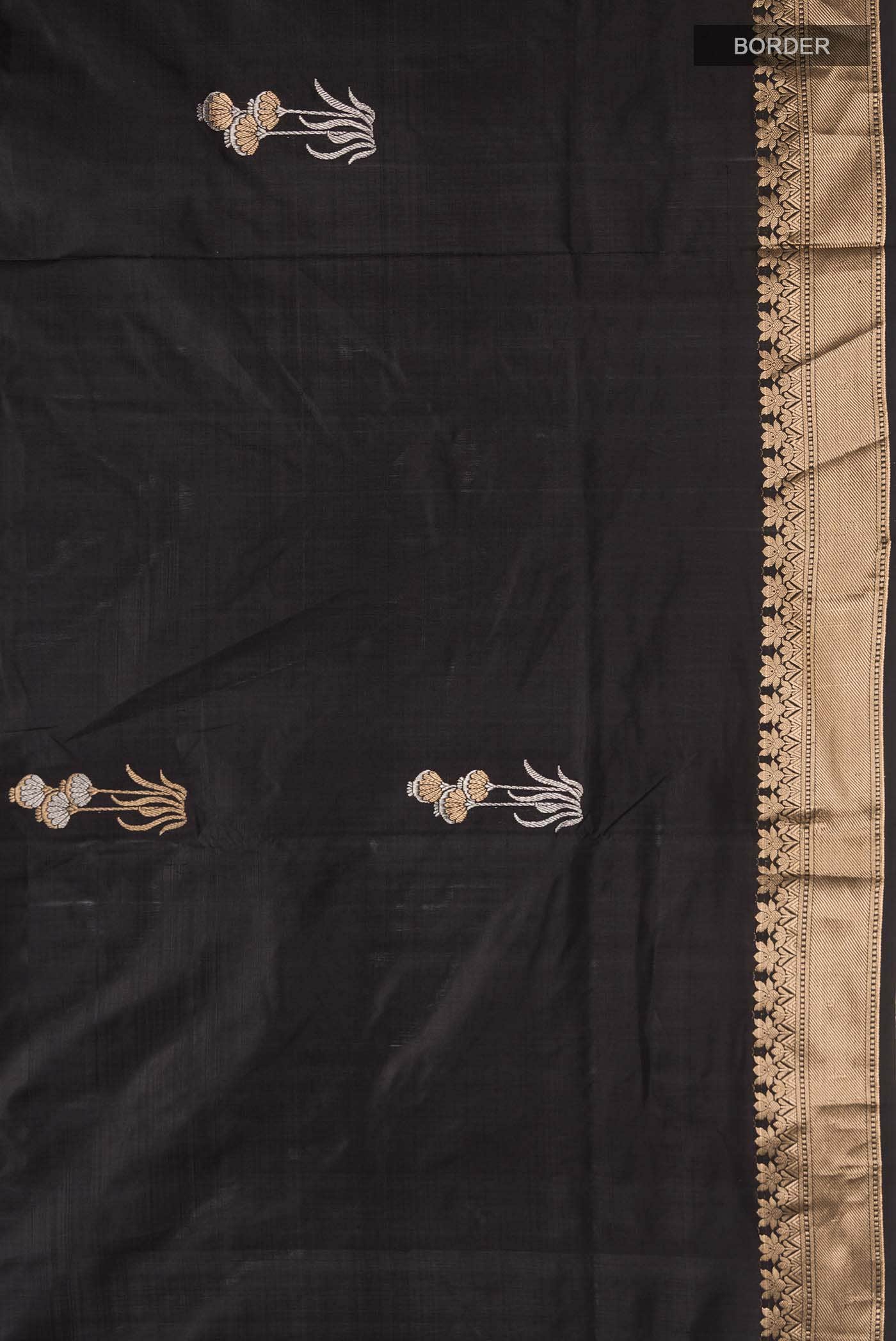 Black Banarasi Katan Silk Saree