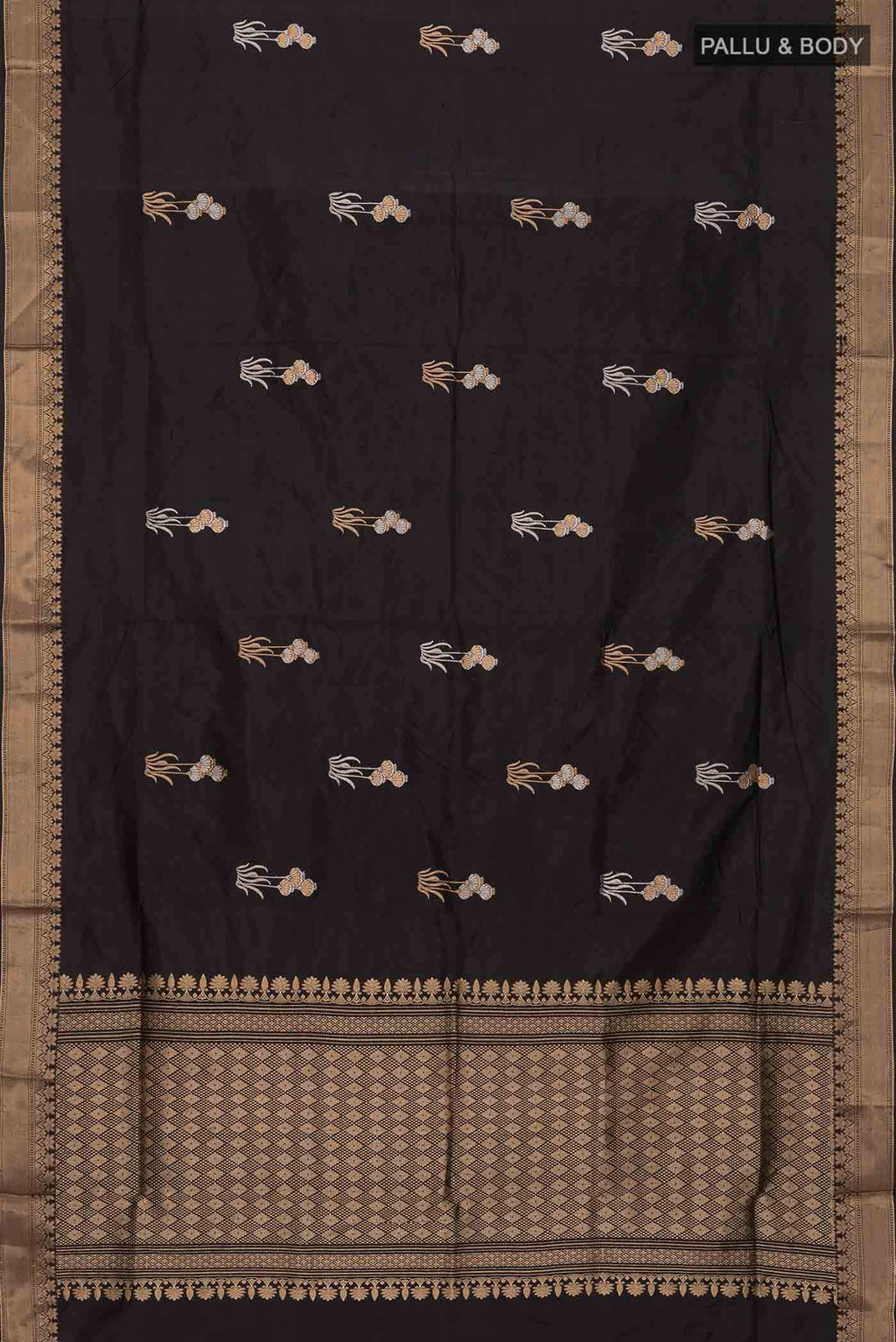 Black Banarasi Katan Silk Saree