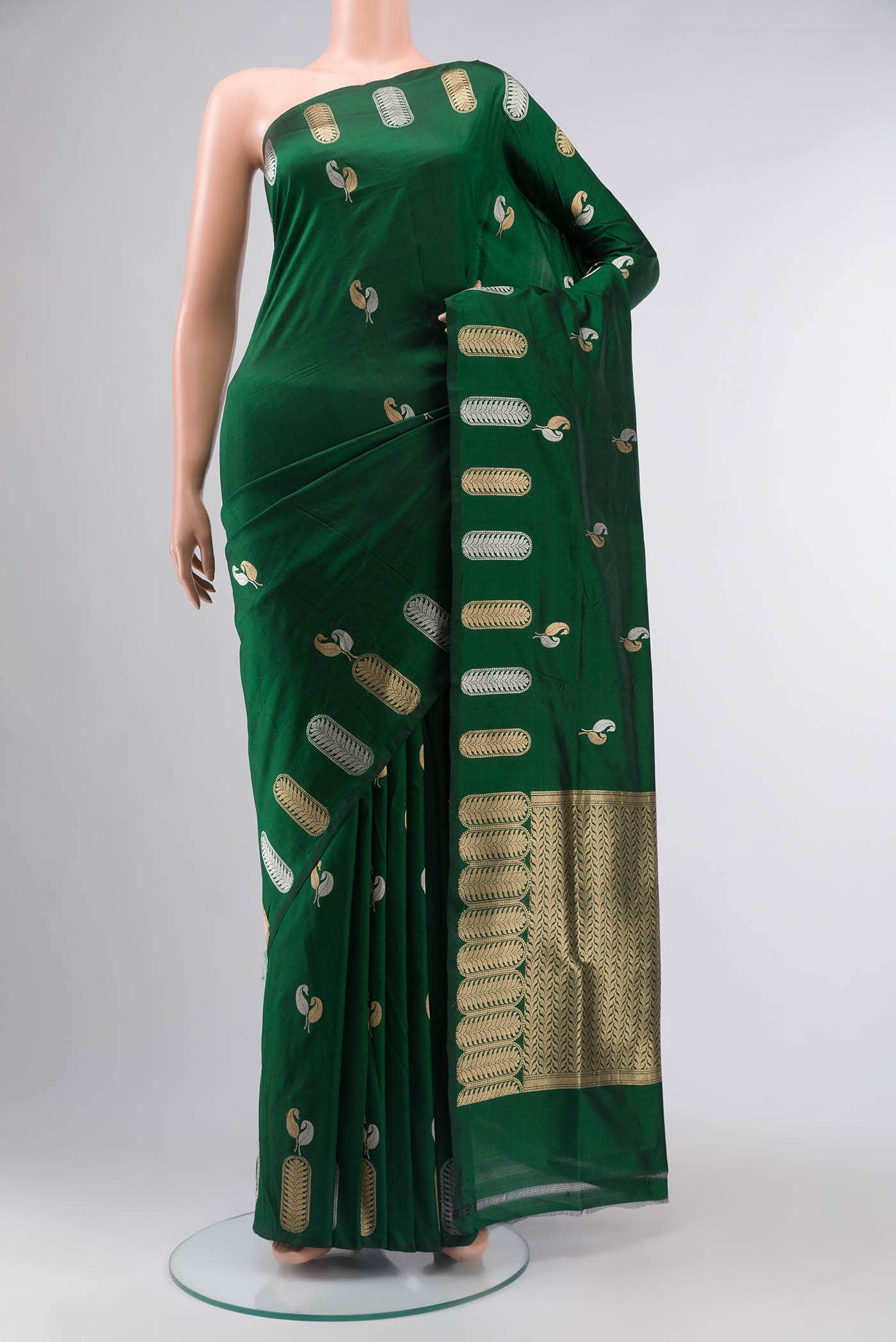 Green Banarasi Katan Silk Saree