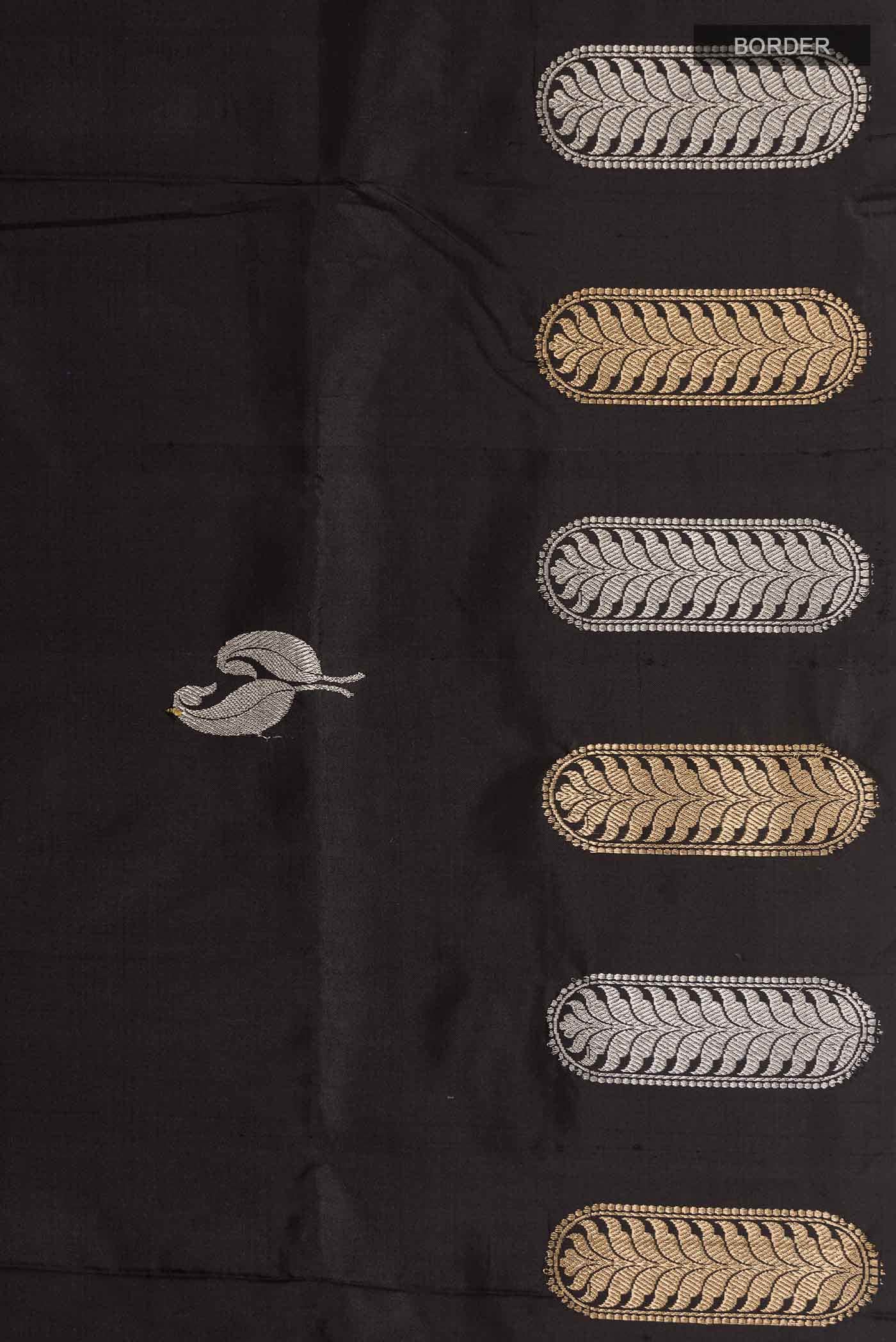 Black Banarasi Katan Silk Saree