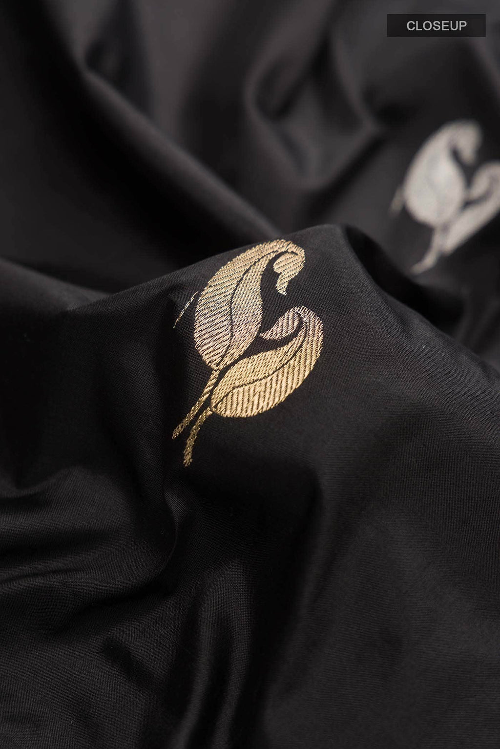 Black Banarasi Katan Silk Saree