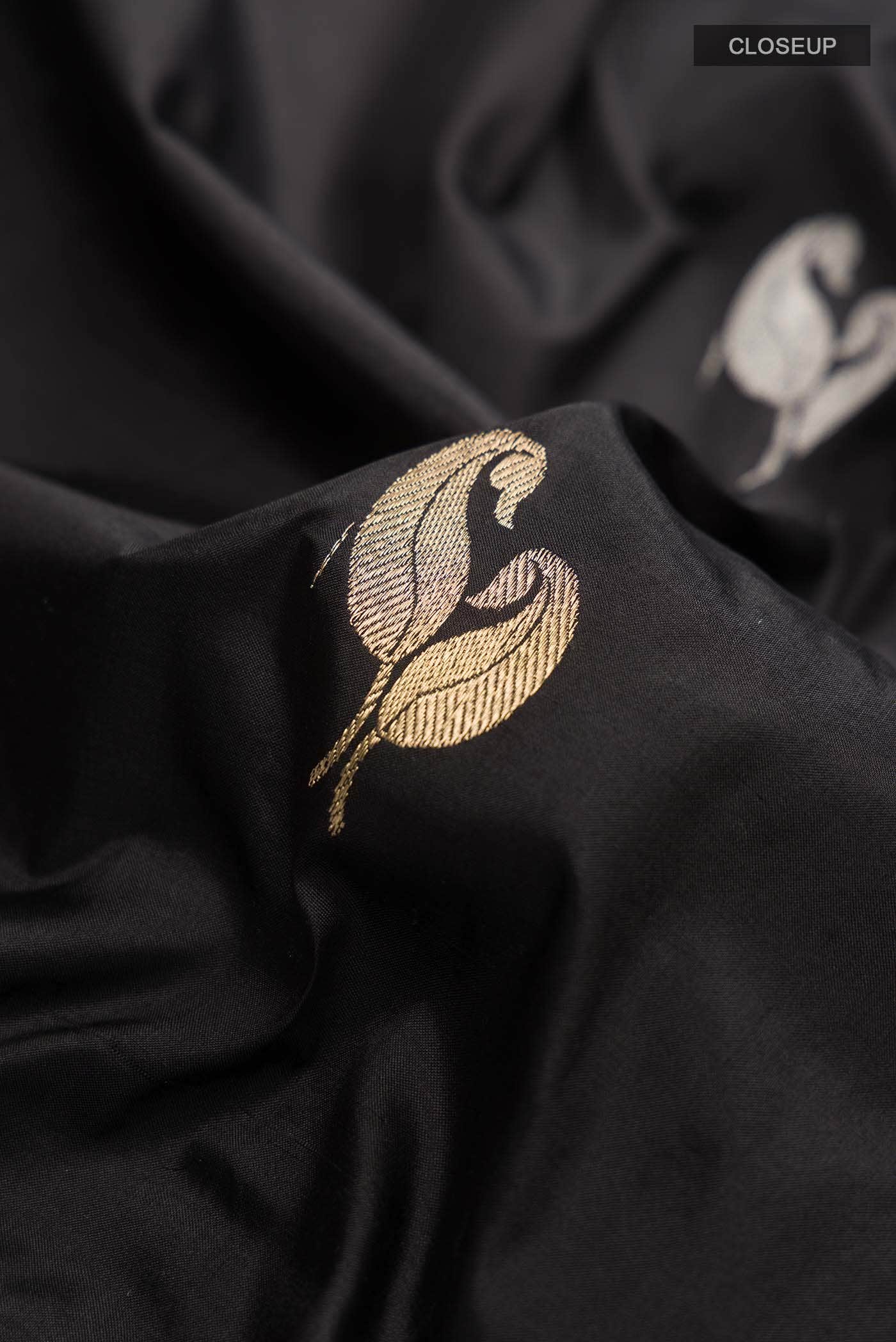 Black Banarasi Katan Silk Saree