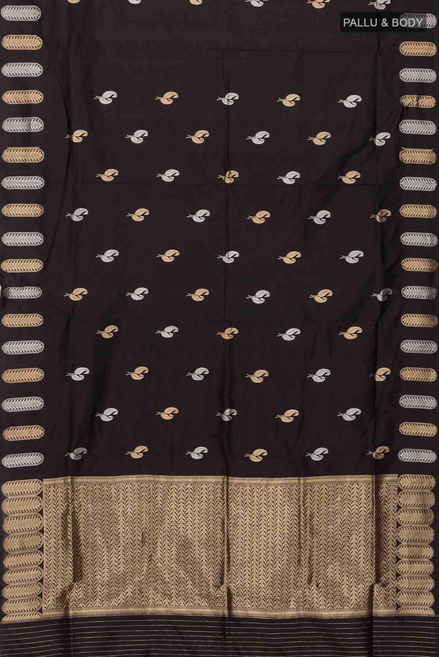 Black Banarasi Katan Silk Saree