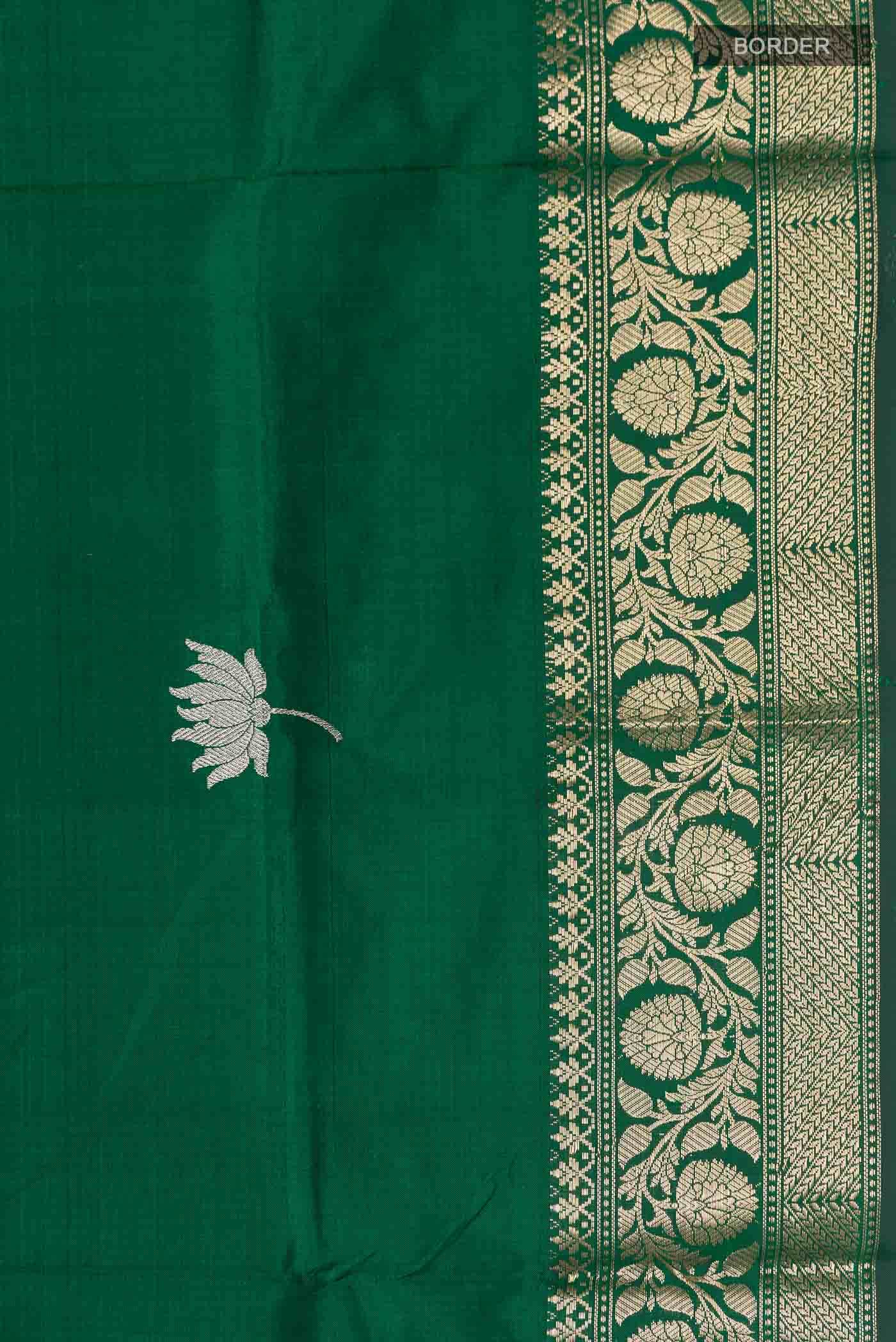 Green Banarasi Katan Silk Saree