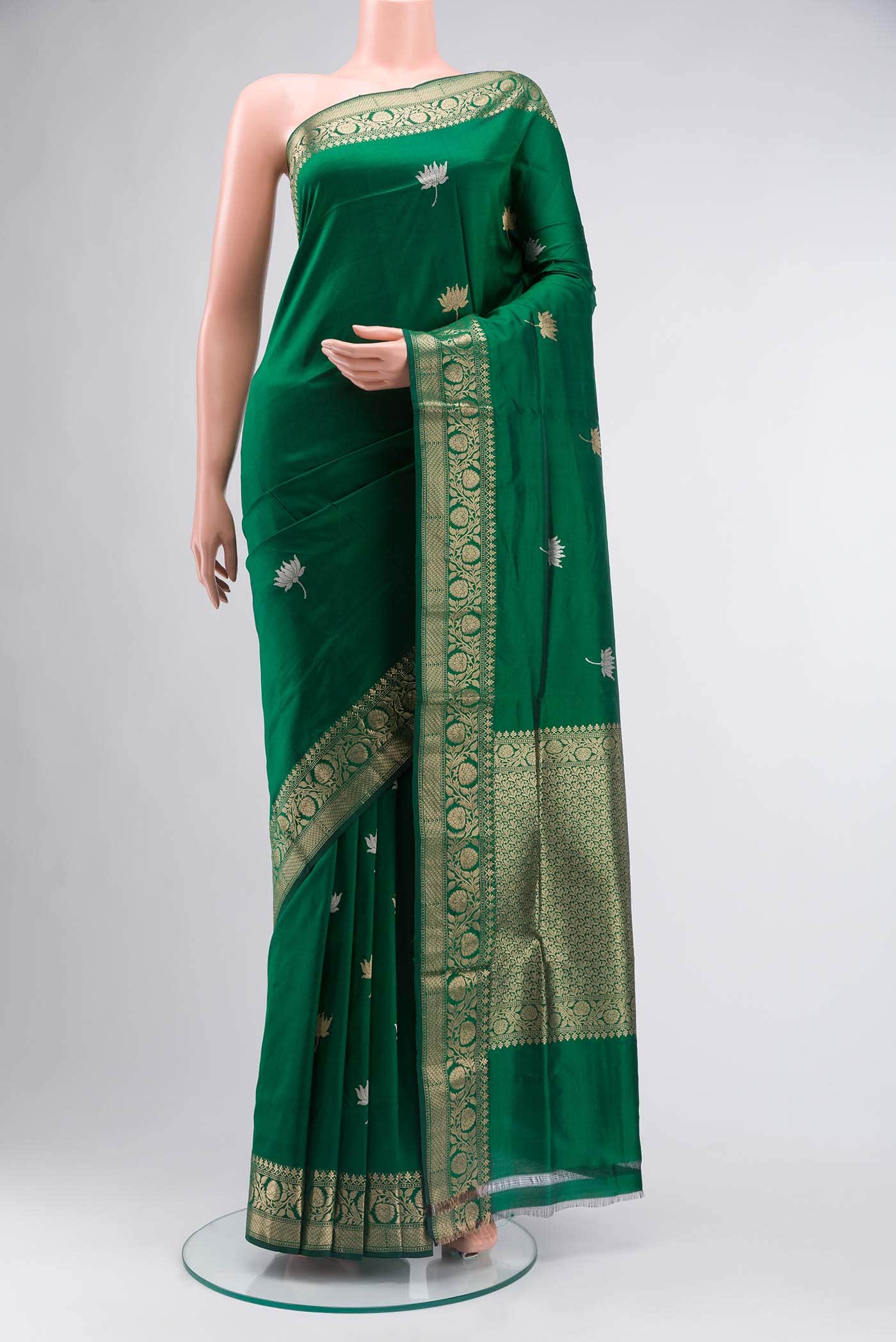 Green Banarasi Katan Silk Saree