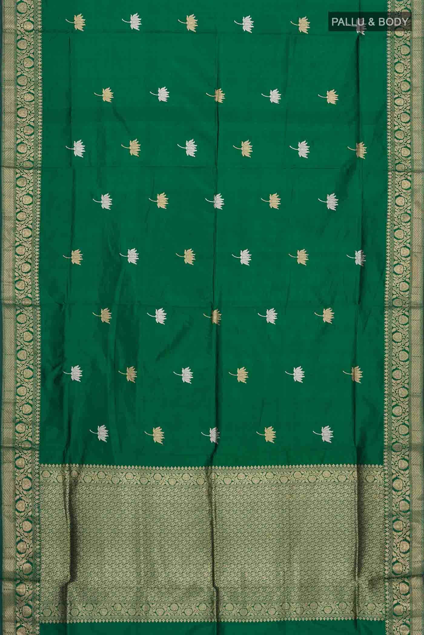 Green Banarasi Katan Silk Saree