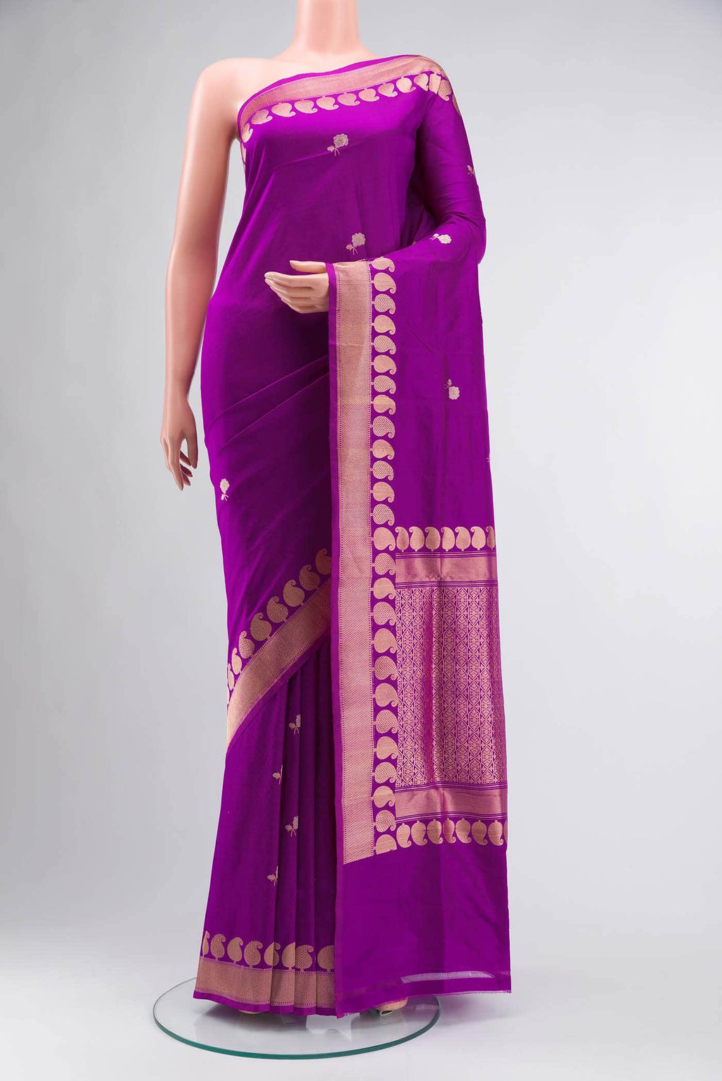 Purple Banarasi Katan Silk Saree