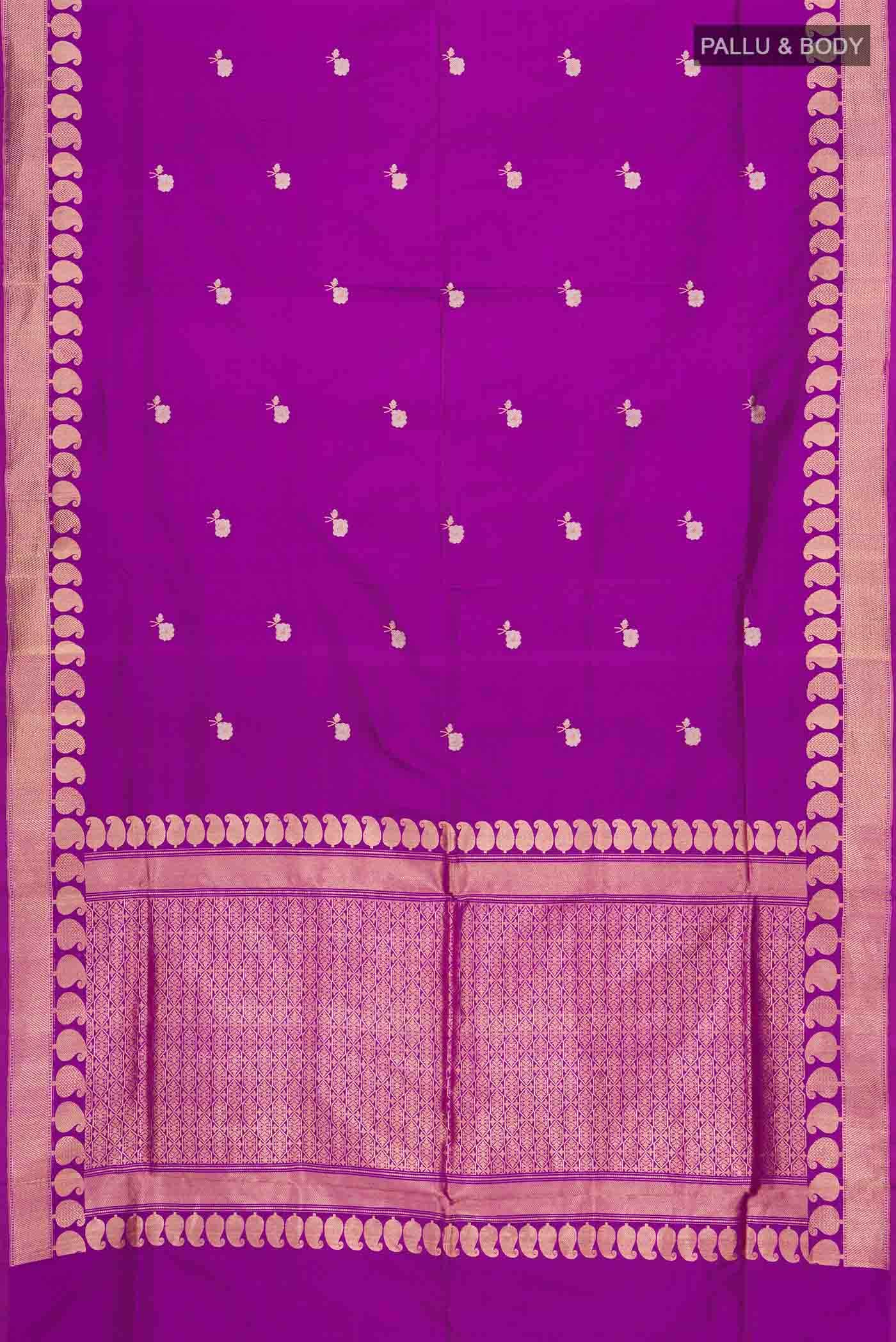Purple Banarasi Katan Silk Saree