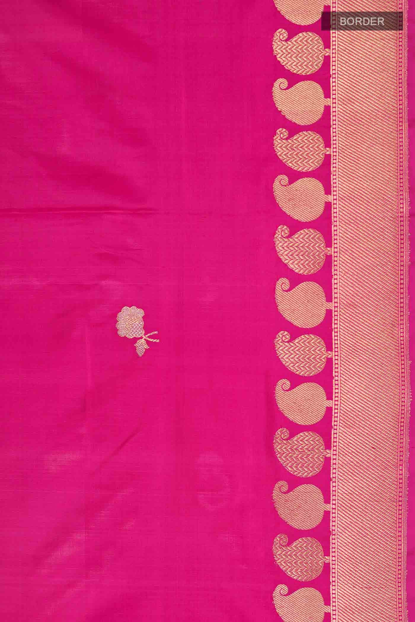 Dark Pink Banarasi Katan Silk Saree