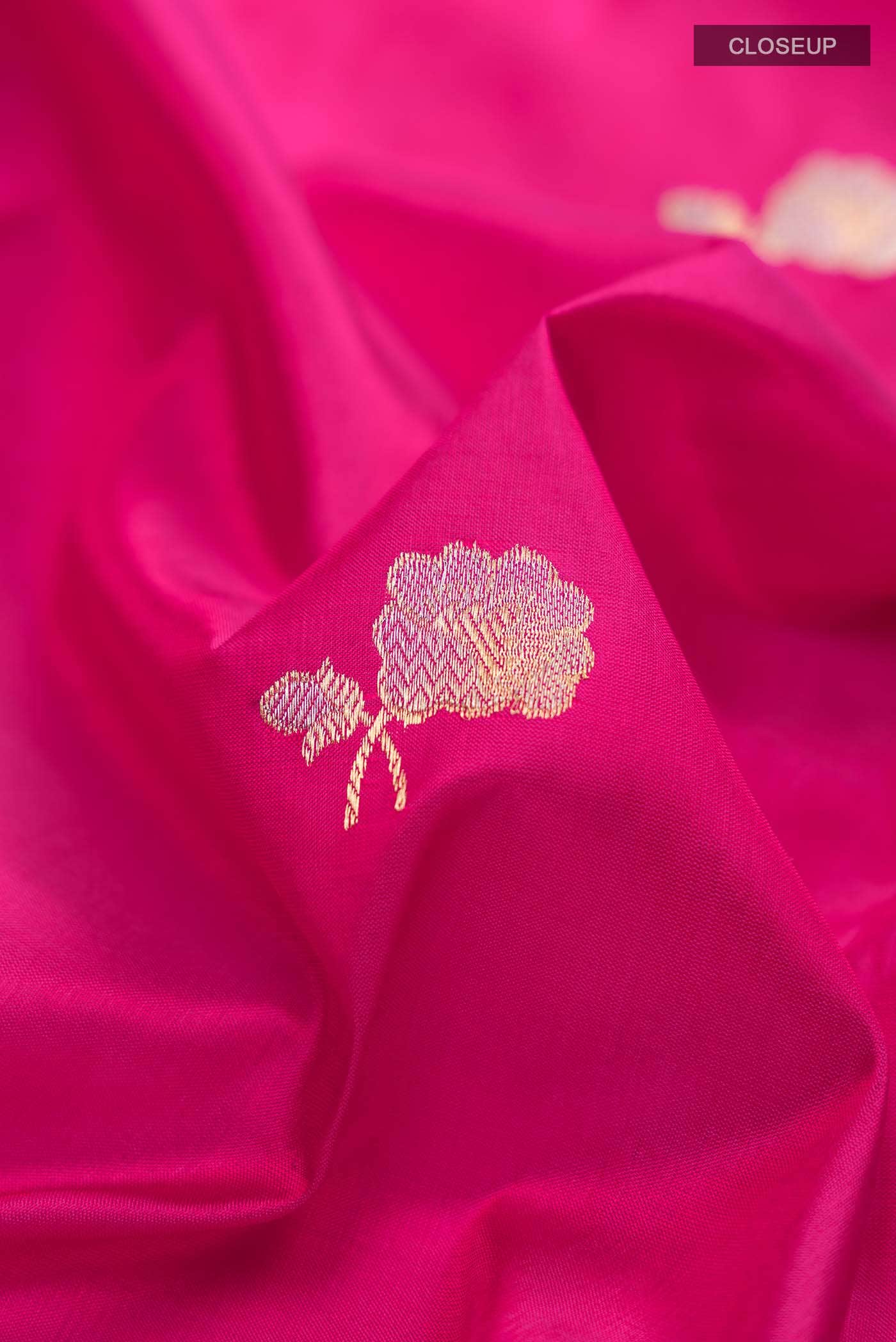 Dark Pink Banarasi Katan Silk Saree