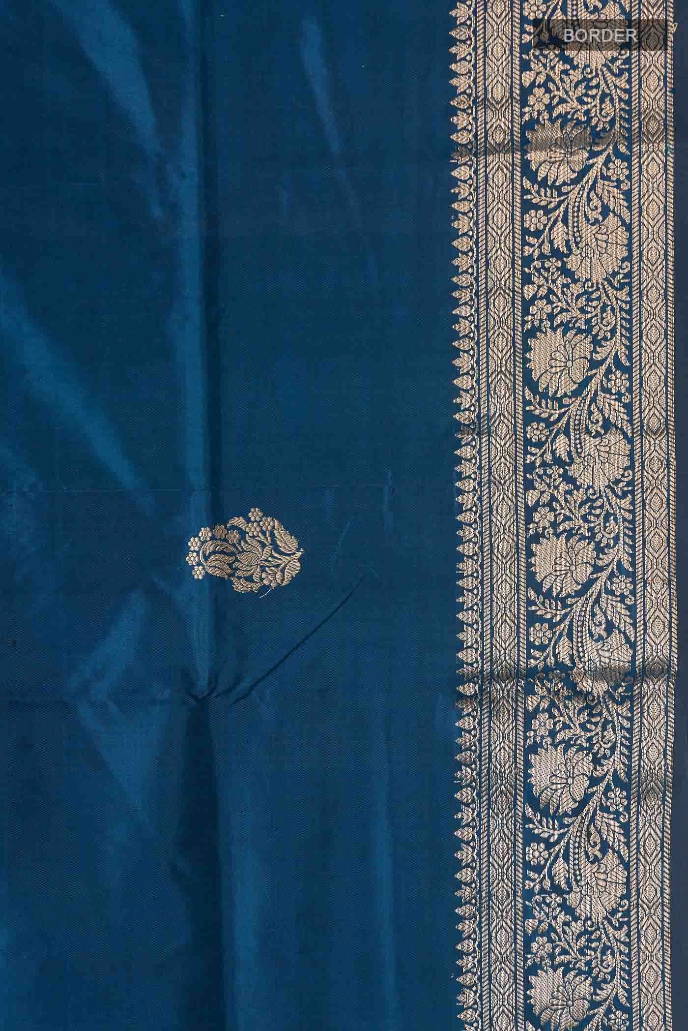 Blue Banarasi Katan Silk Saree