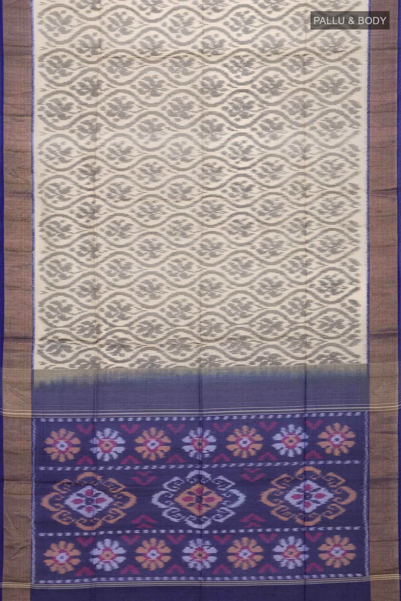 Beige Silk Cotton Saree