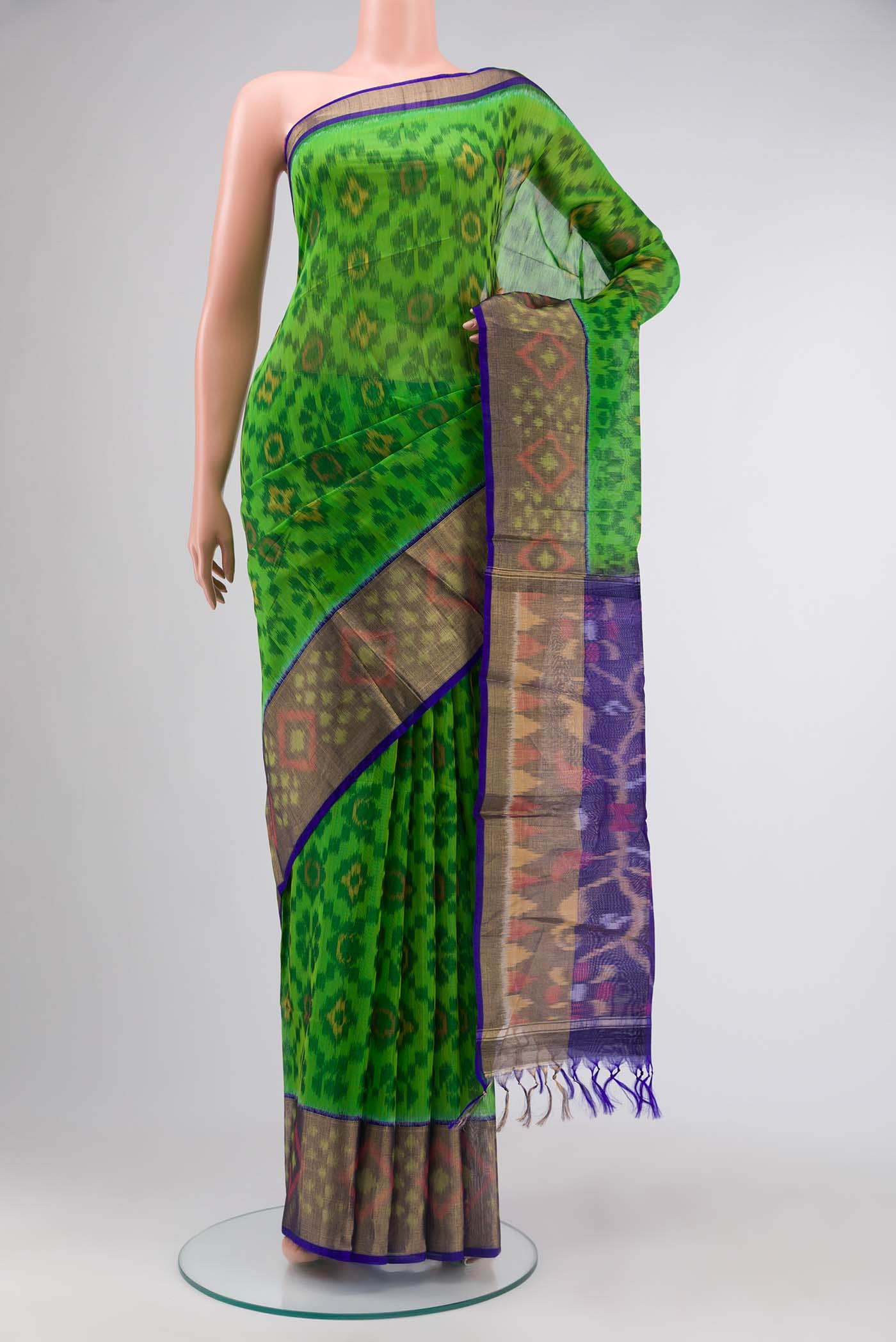 Green Silk Cotton Saree