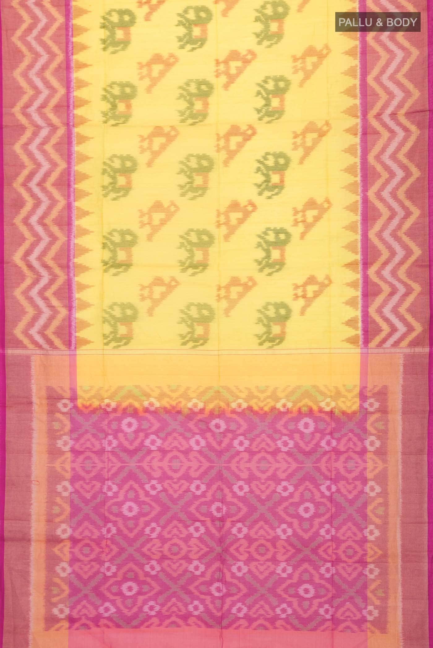 Yellow Silk Cotton Saree