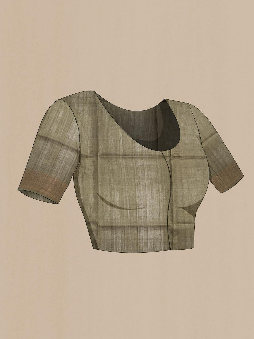 Olive Green Bhagalpuri Tussar Silk Saree