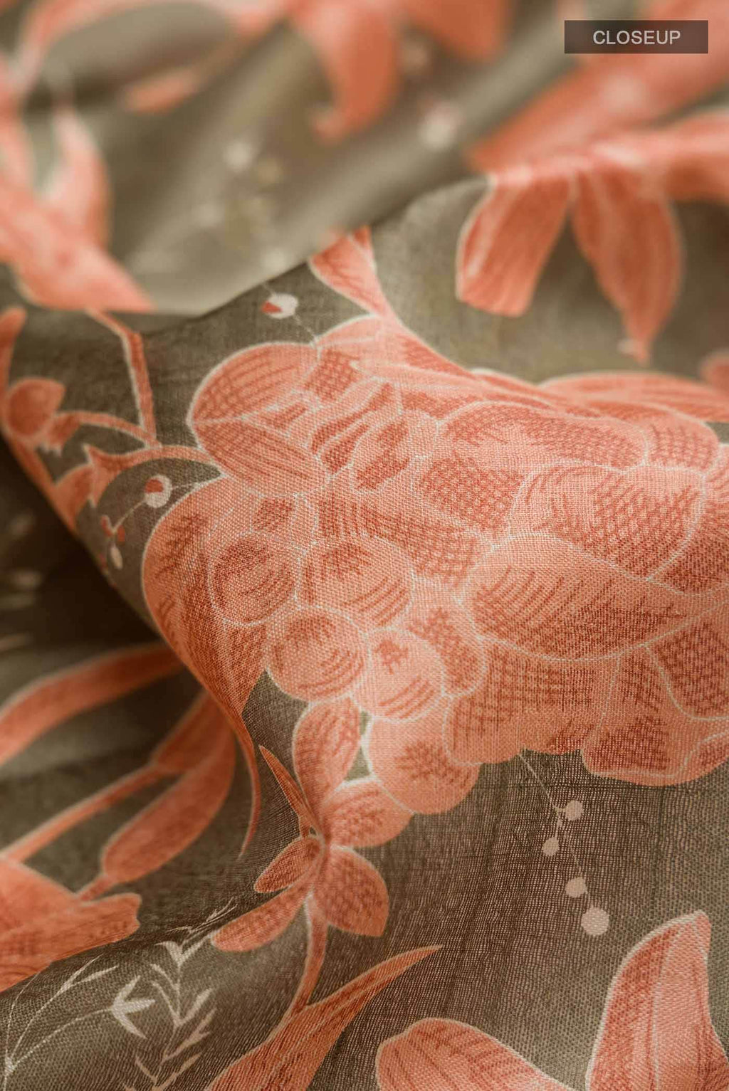 Olive Green Bhagalpuri Tussar Silk Saree