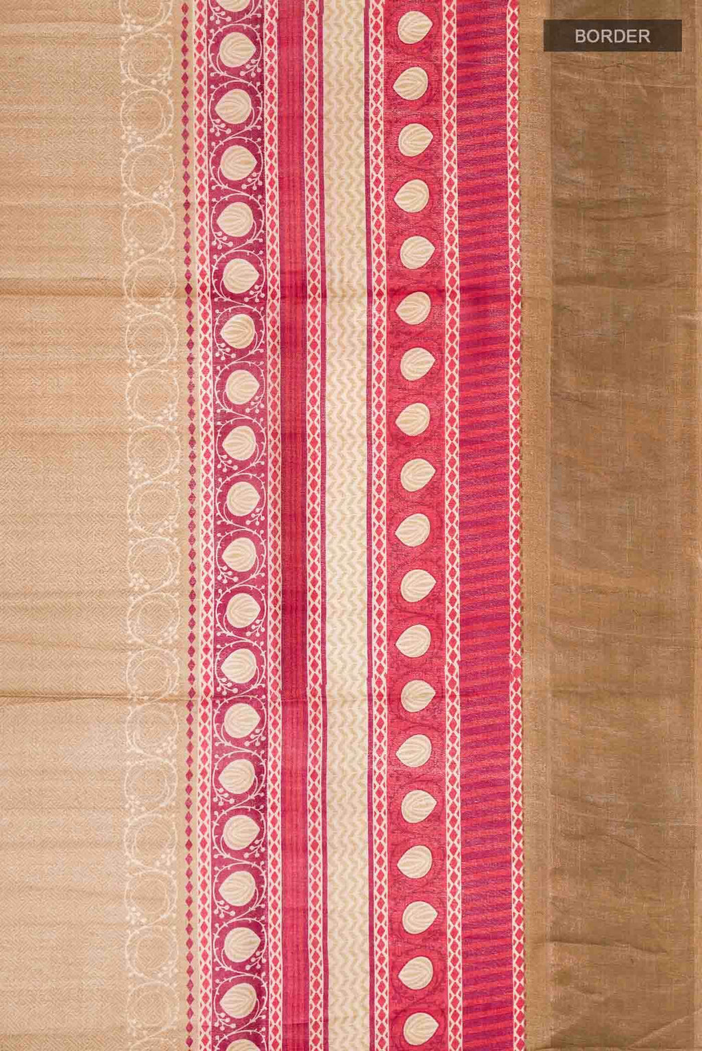 Beige Tussar Silk Saree