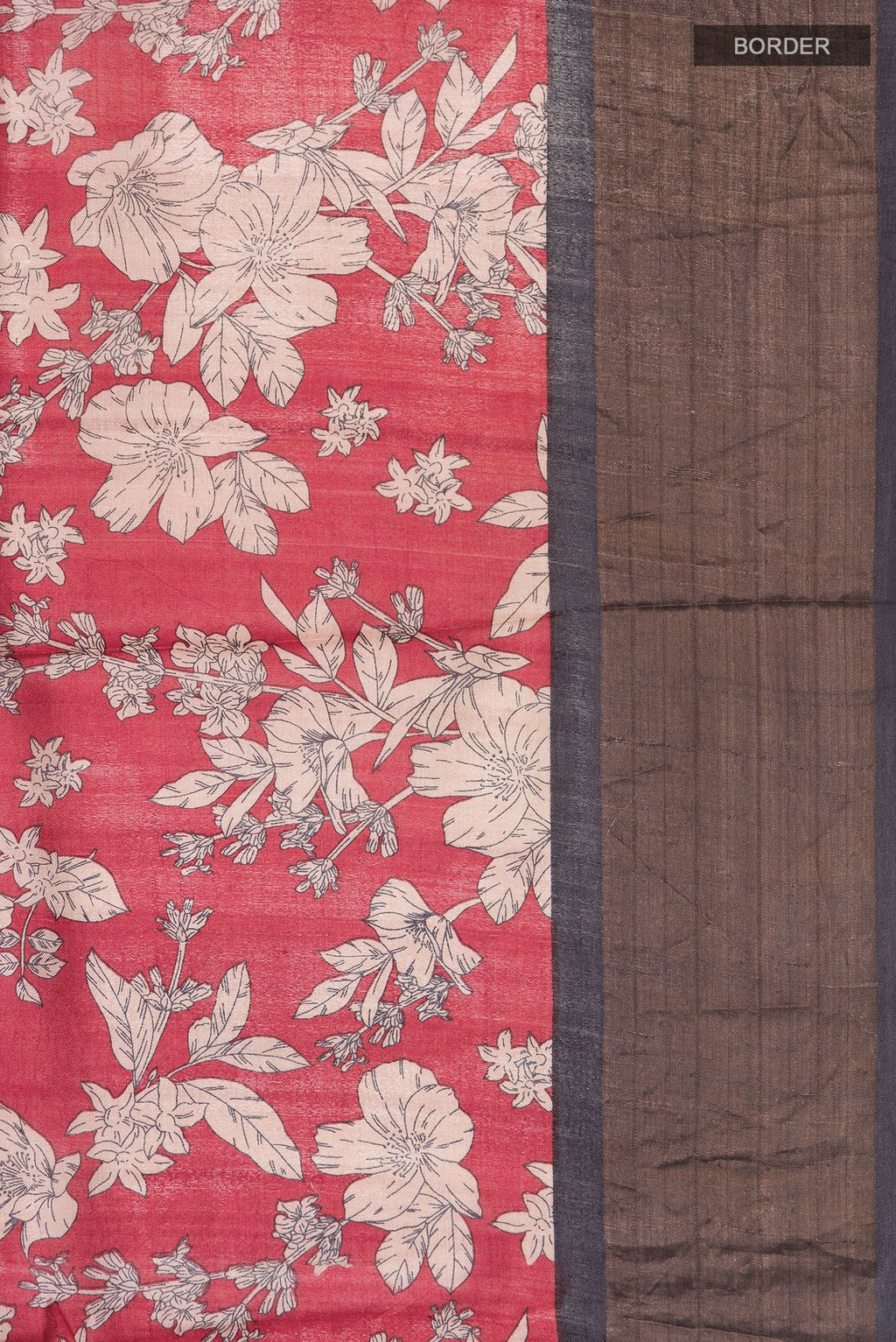 Red Bhagalpuri Tussar Silk Saree