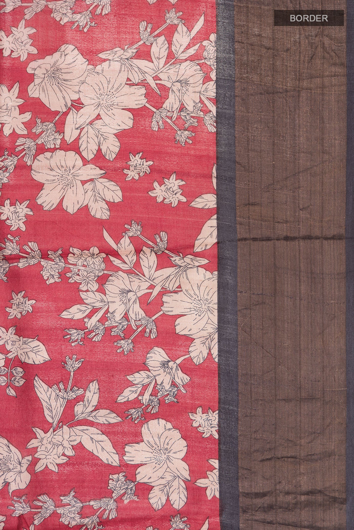 Red Bhagalpuri Tussar Silk Saree