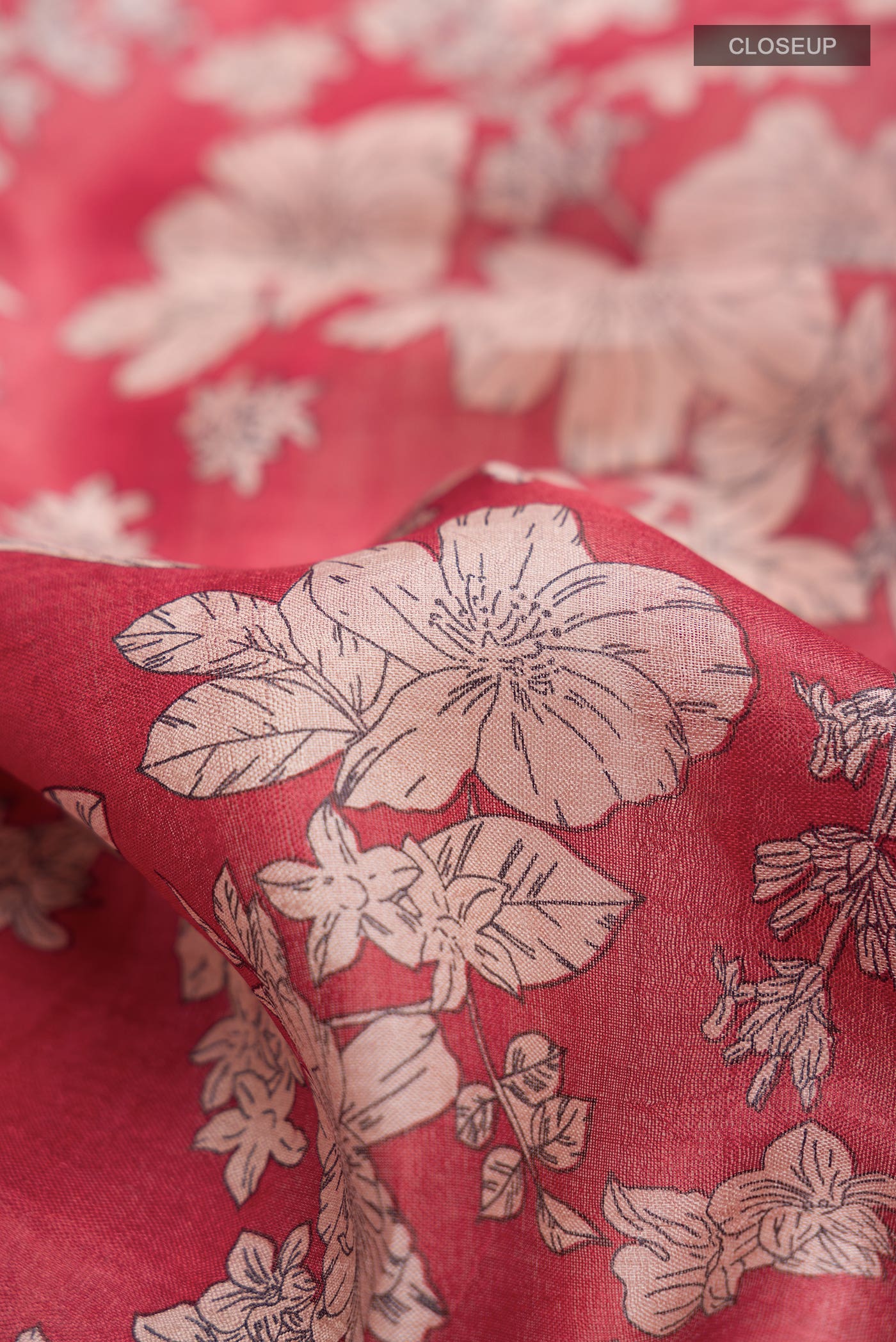 Red Bhagalpuri Tussar Silk Saree