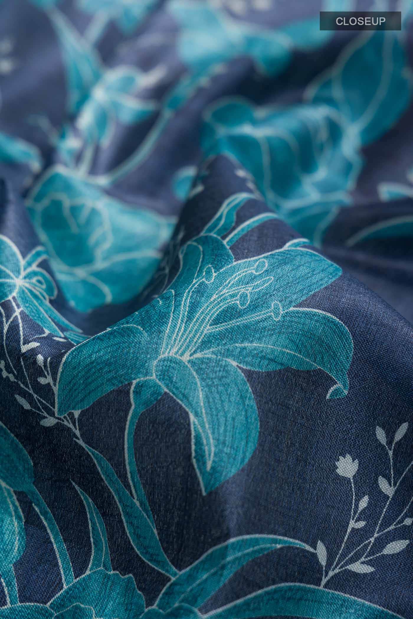 Blue Bhagalpuri Tussar Silk Saree