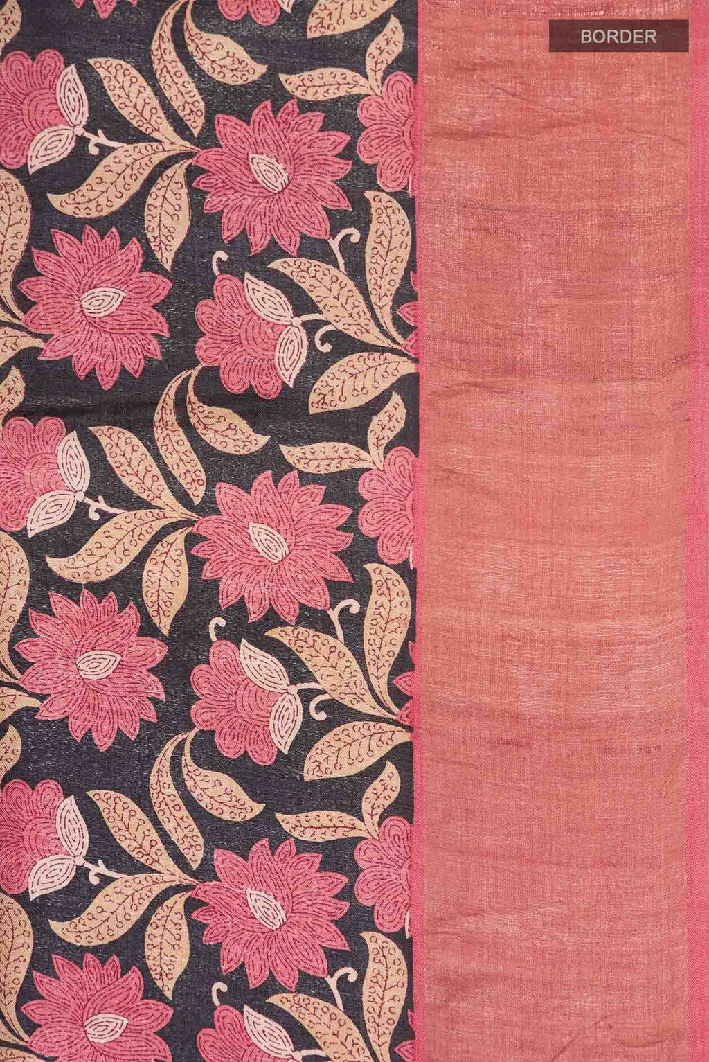 Black Bhagalpuri Tussar Silk Saree