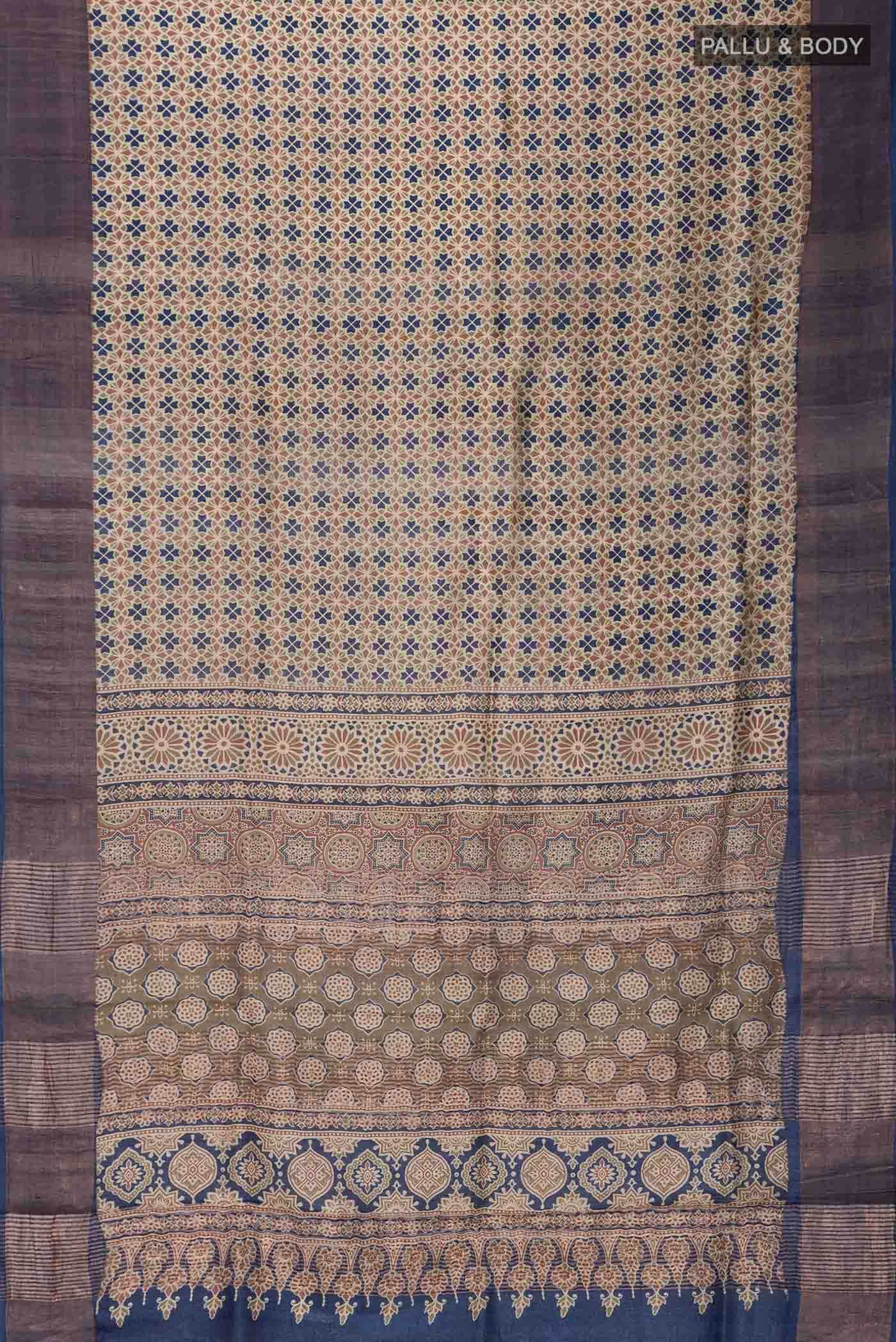 Green Bhagalpuri Tussar Silk Saree