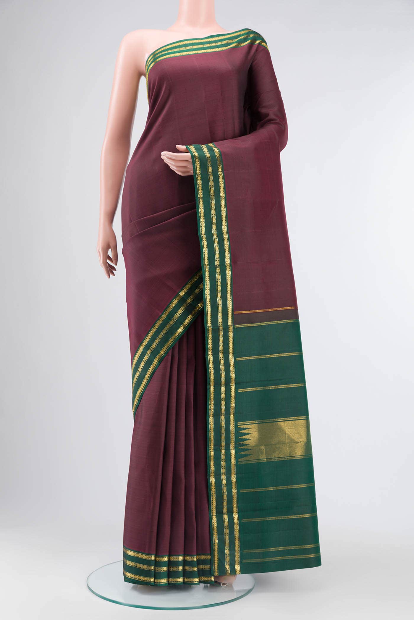 Maroon Kanchipuram Silk Saree