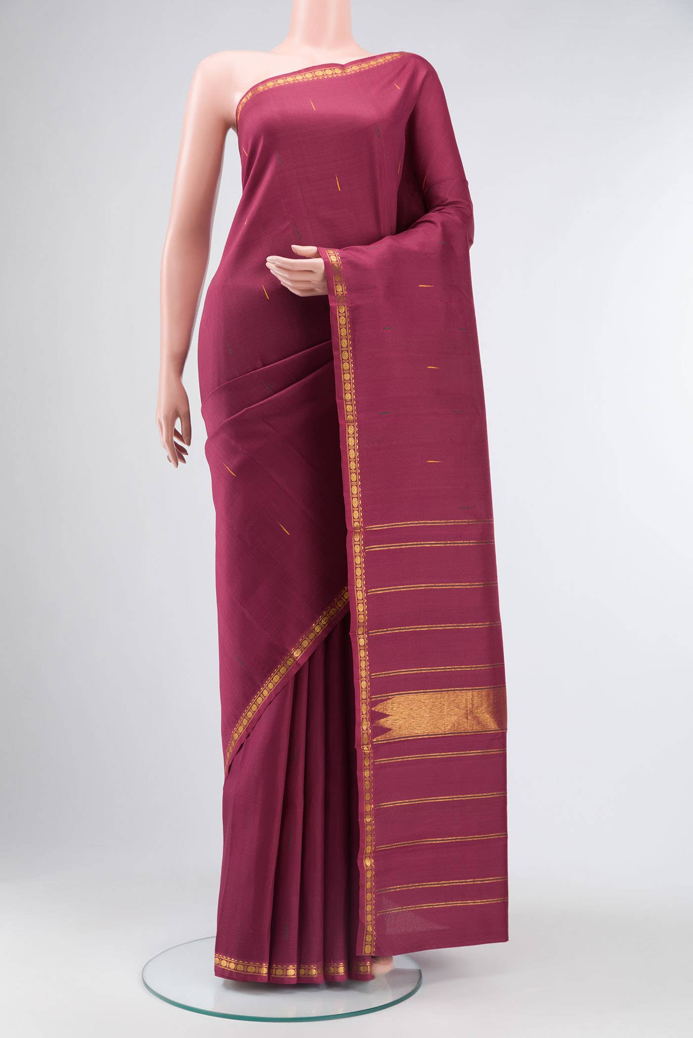 Maroon Kanchipuram Silk Saree