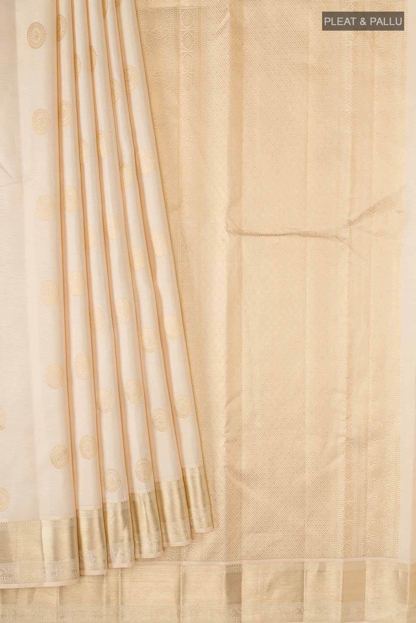 Cream Kanchipuram Silk Saree