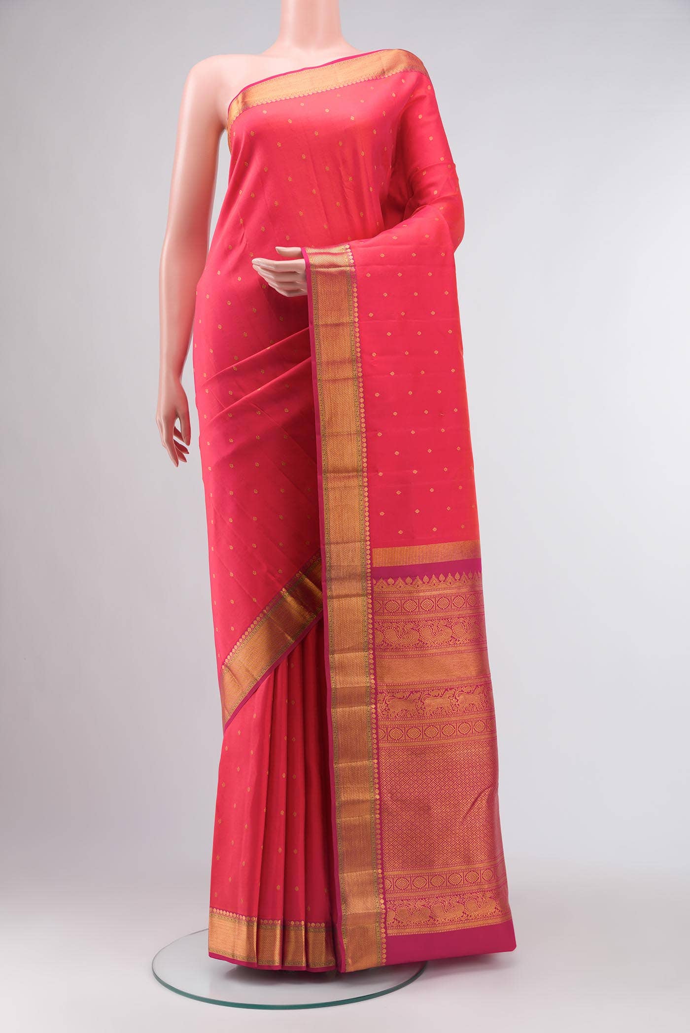 Pink Kanchipuram Silk Saree