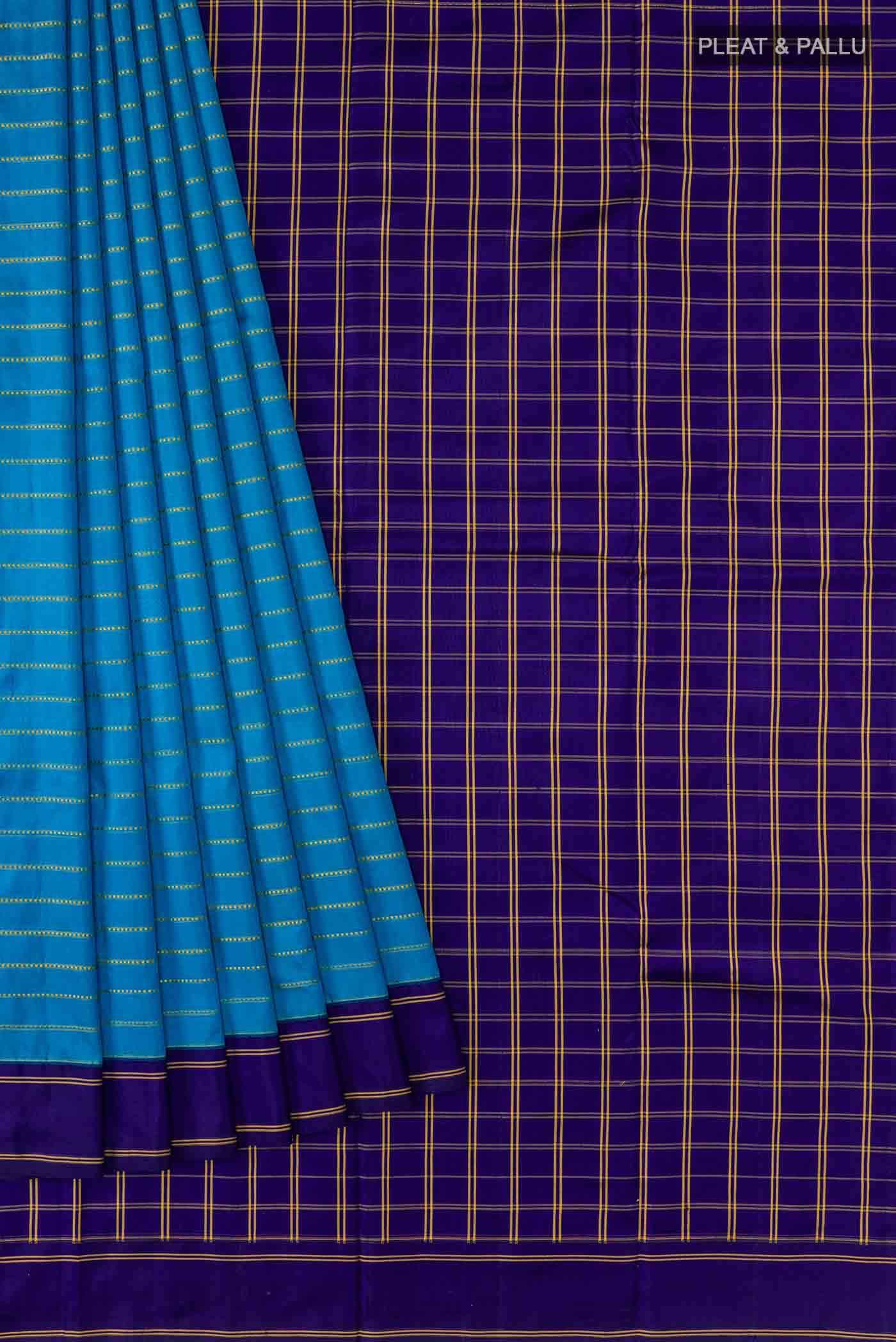 Blue Banarasi Katan Silk Saree