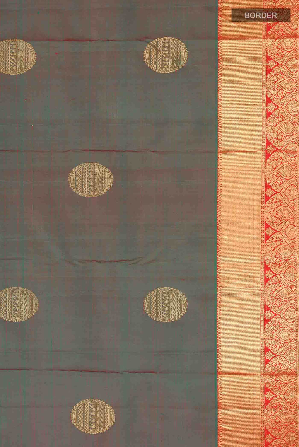 Green with Red Dual Tone Kanchipuram Silk Saree