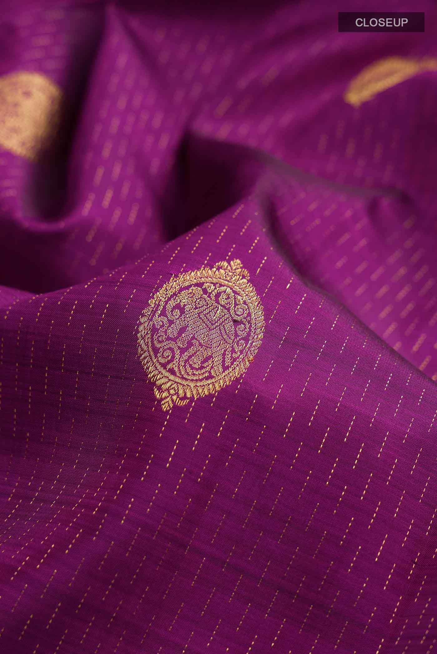 Purple Kanchipuram Silk Saree