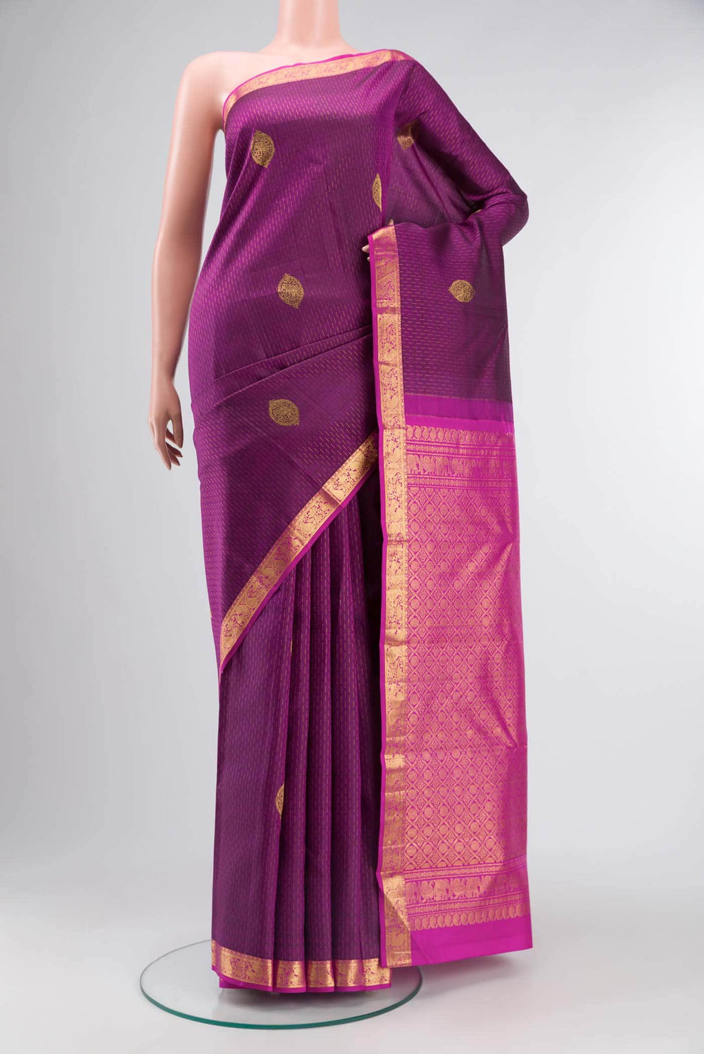 Purple Kanchipuram Silk Saree